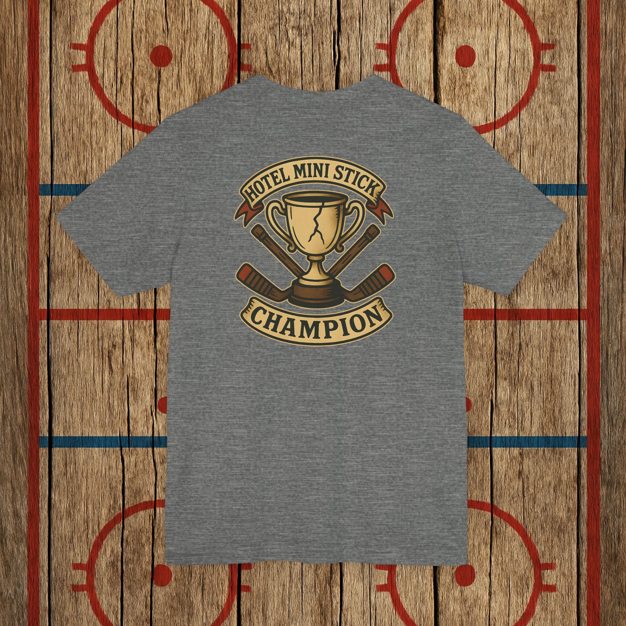 “Hotel Mini Stick Champion” Adult Tee T-Shirt Deep Heather