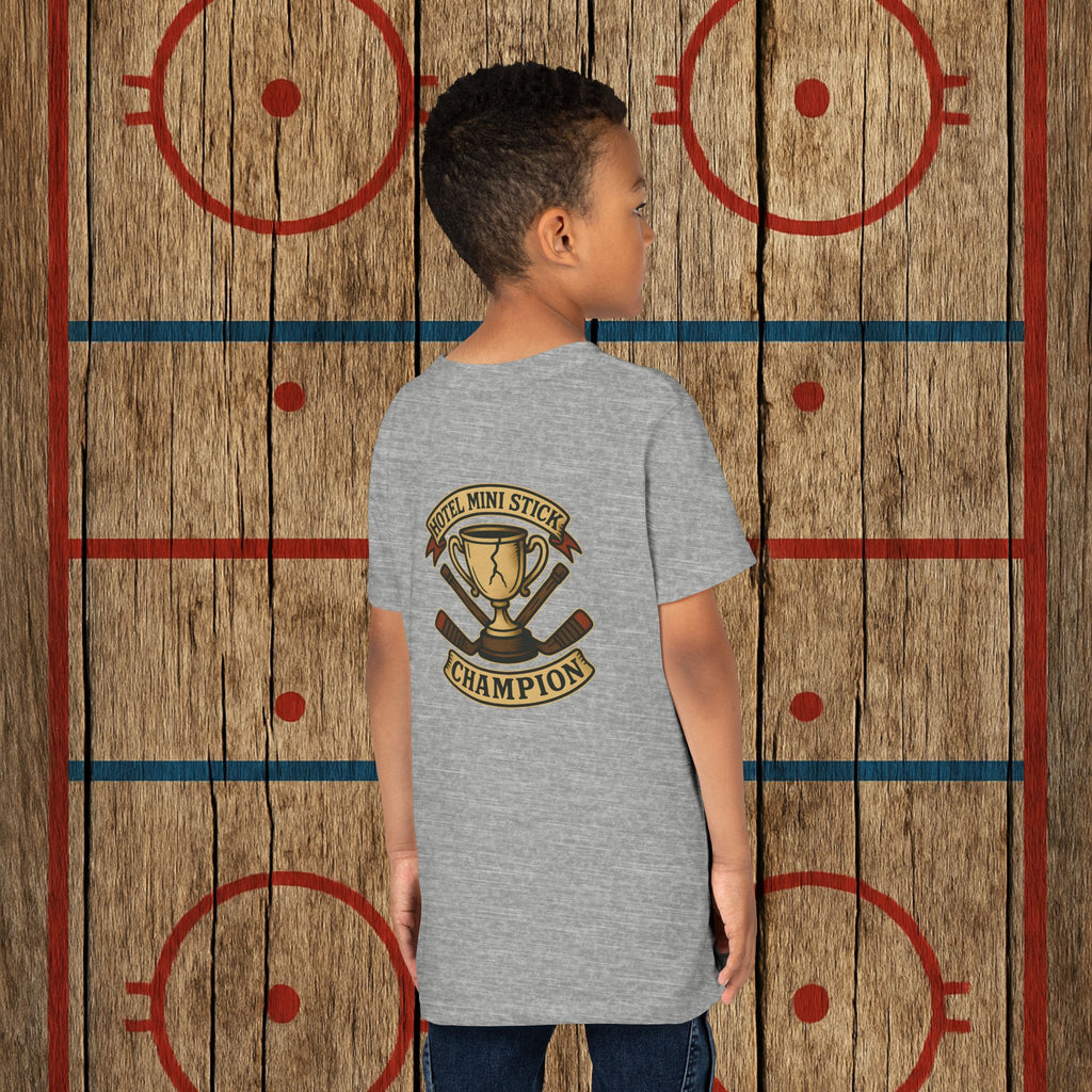 Youth “Hotel Mini Stick Champion” Tee Kids clothes