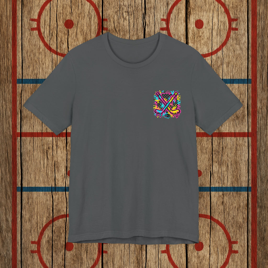 Lumber Hockey Club Neon Drip Shirt – Retro 90s Street Style Hockey Tee T-Shirt Asphalt