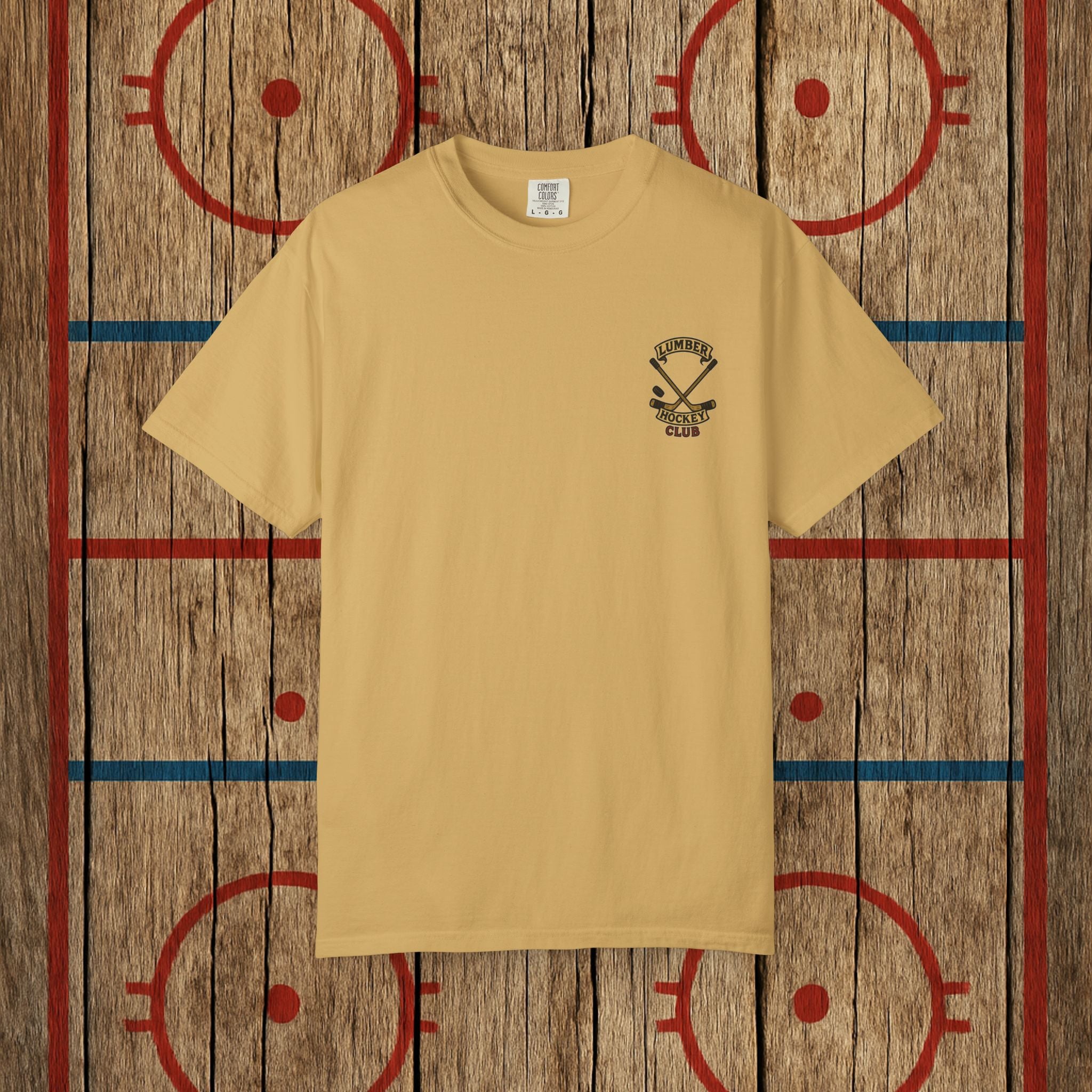 Support Local Hockey | Lumber Hockey Club Unisex Tee T-Shirt Mustard