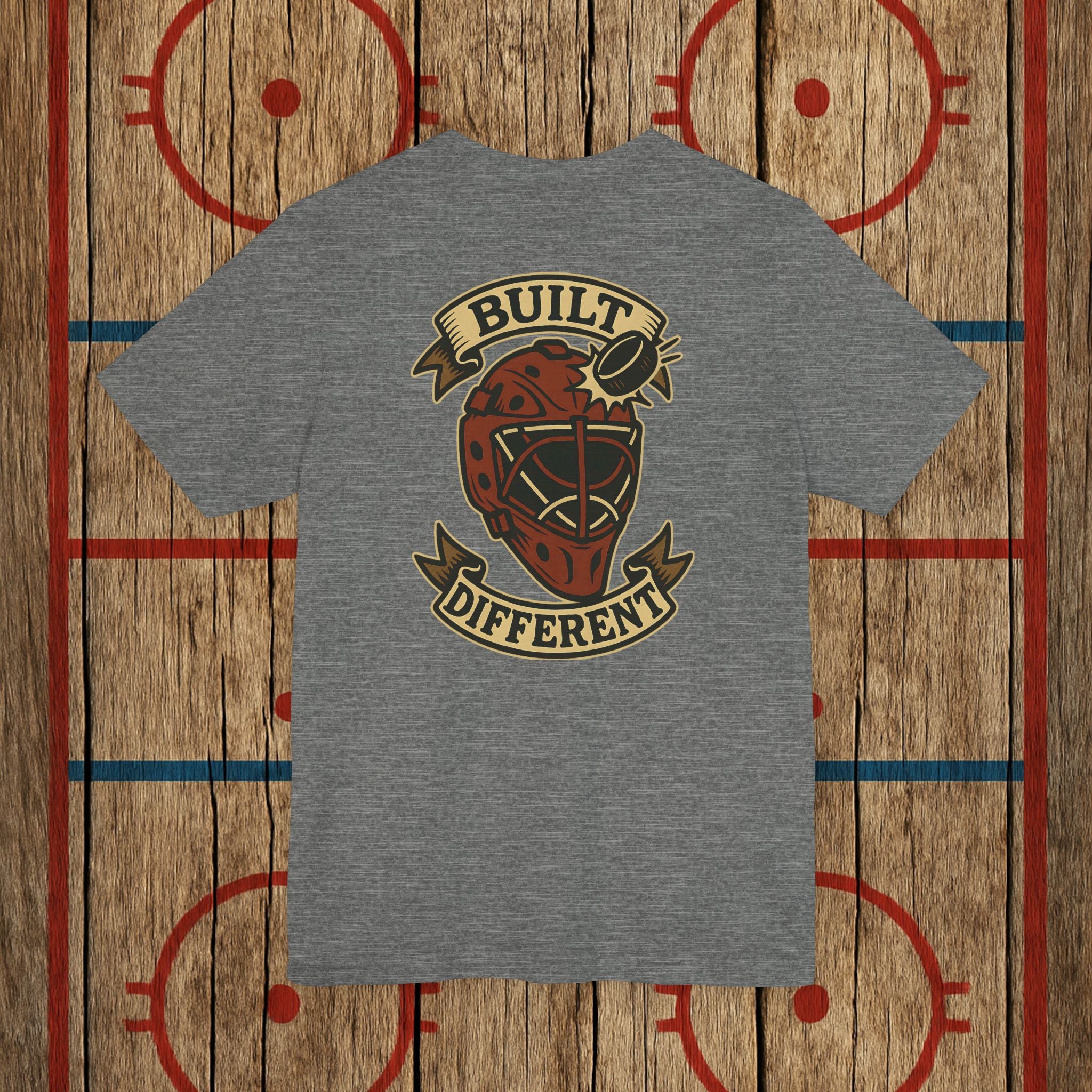 “Built Different” Adult Goalie Tee T-Shirt Deep Heather