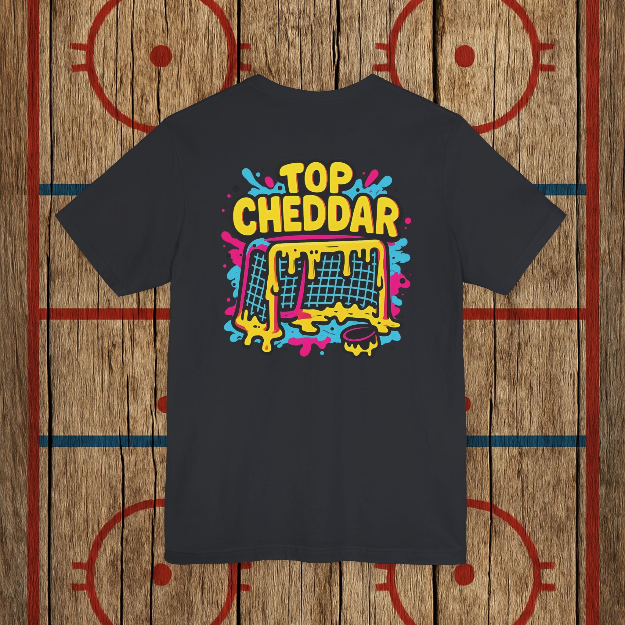 Top Cheddar Hockey T-Shirt – Funny Adult Sniper Shirt for Hockey Players and Fans T-Shirt Vintage Black