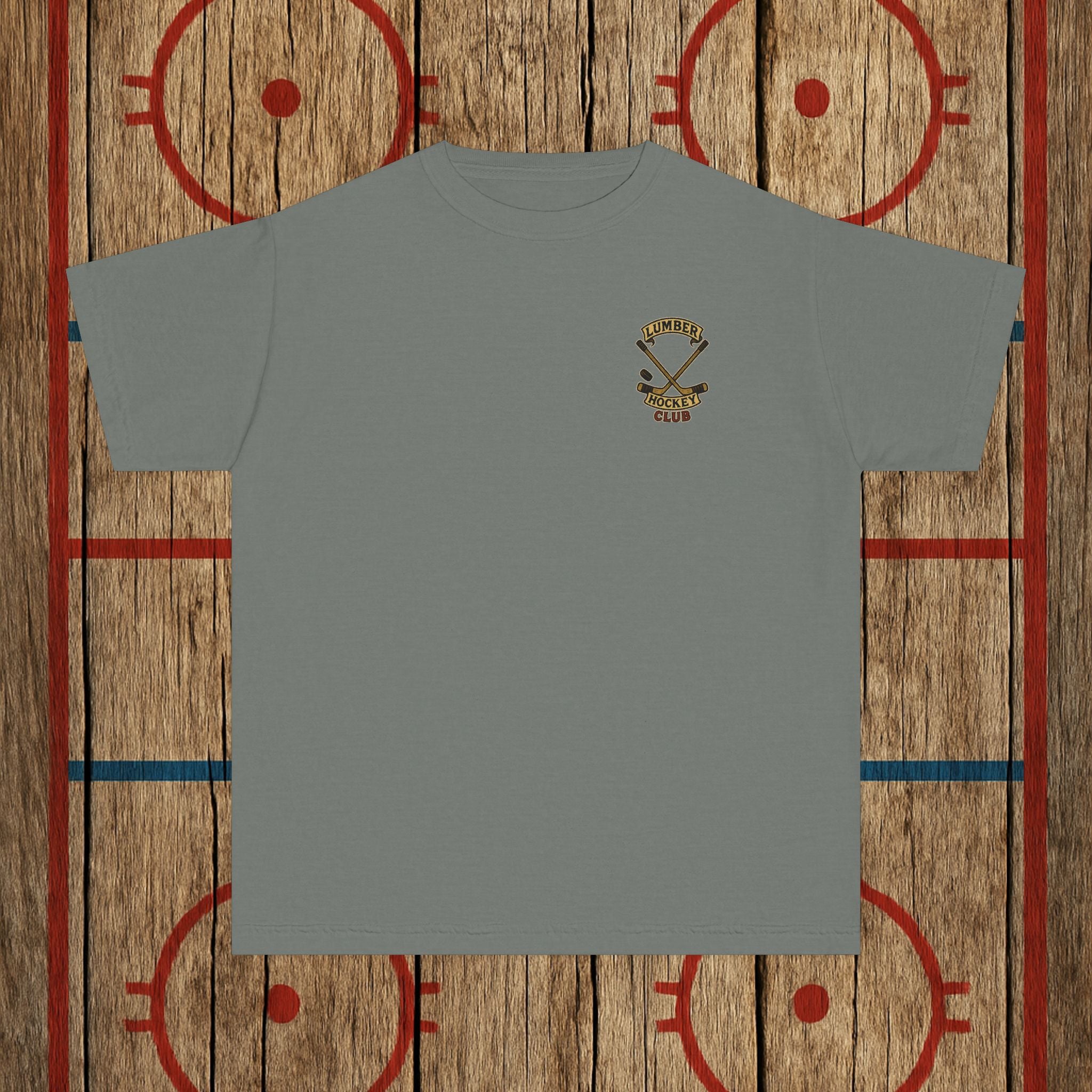 Support Local Hockey | Lumber Hockey Club Youth Tee Kids clothes Grey