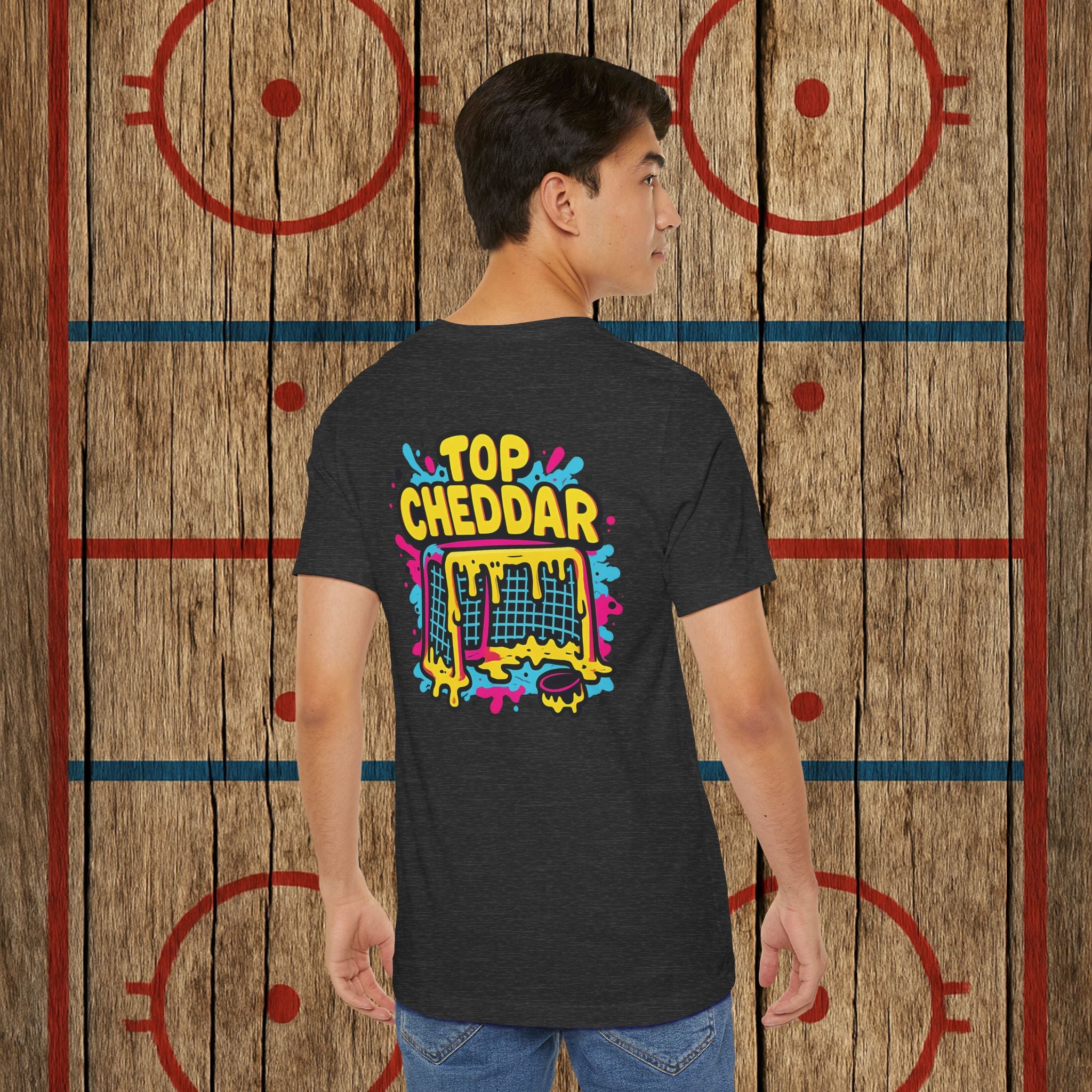 Top Cheddar Hockey T-Shirt – Funny Adult Sniper Shirt for Hockey Players and Fans T-Shirt