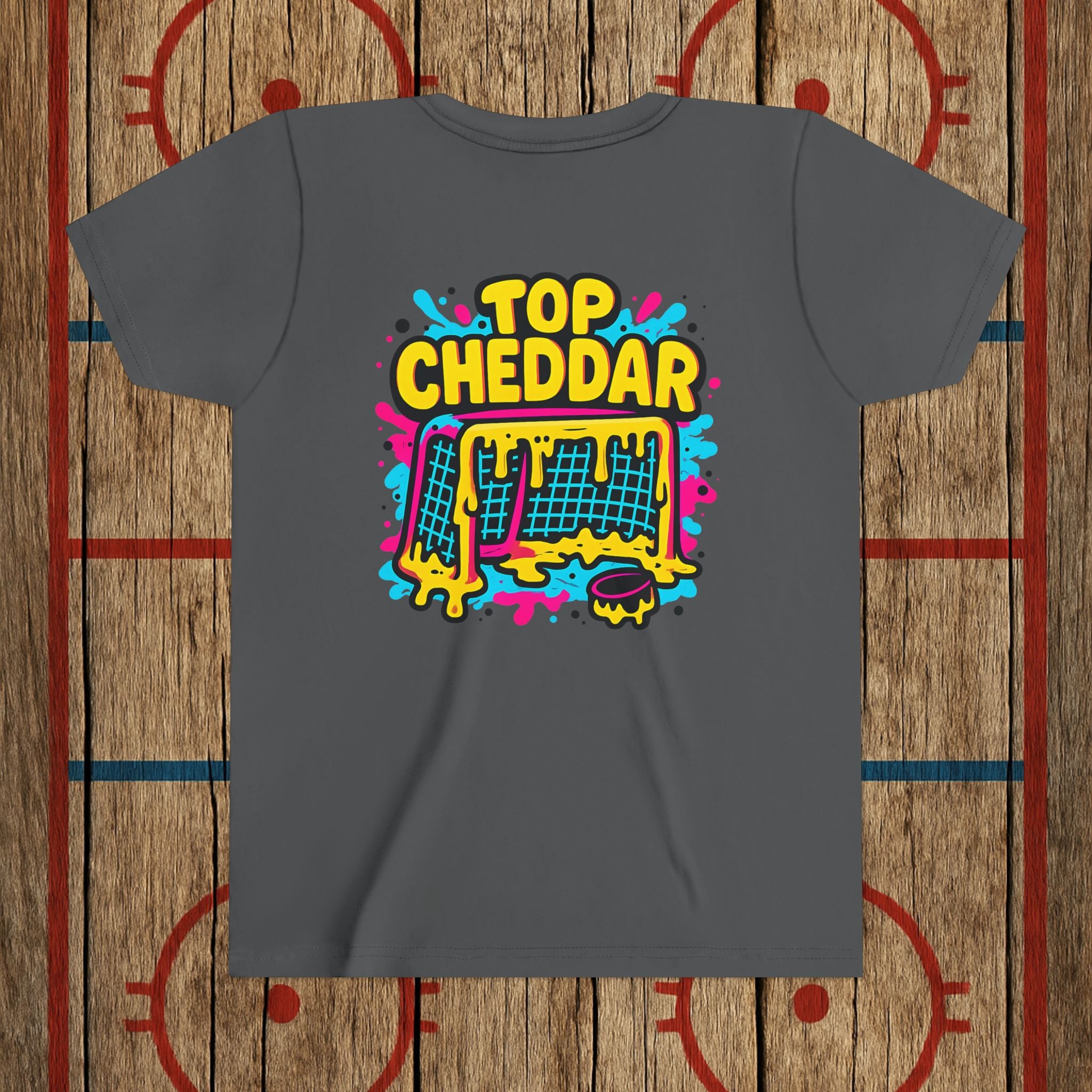 Youth Top Cheddar Hockey T-Shirt – Funny Kids Hockey Shirt for Snipers and Rink Rats Kids clothes