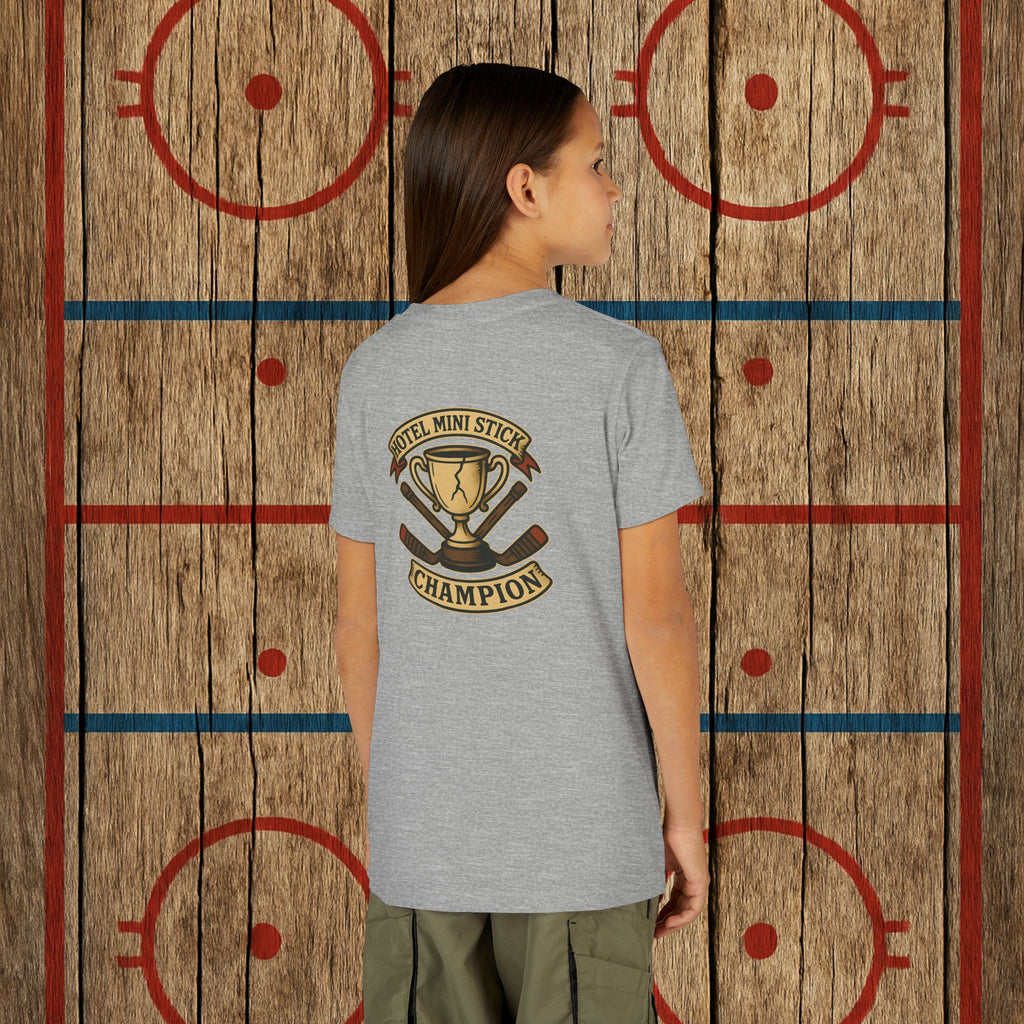 Youth “Hotel Mini Stick Champion” Tee Kids clothes