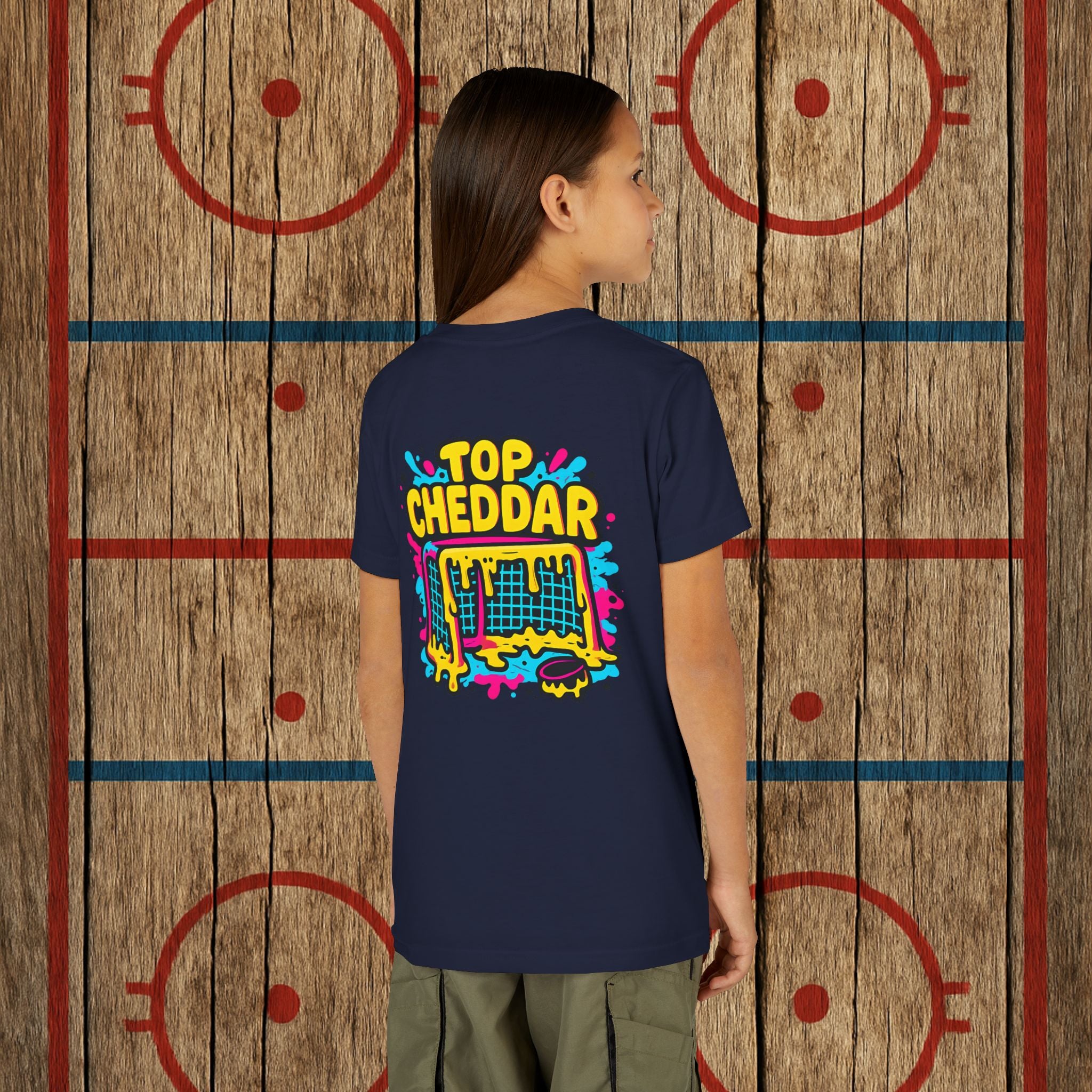 Youth Top Cheddar Hockey T-Shirt – Funny Kids Hockey Shirt for Snipers and Rink Rats Kids clothes