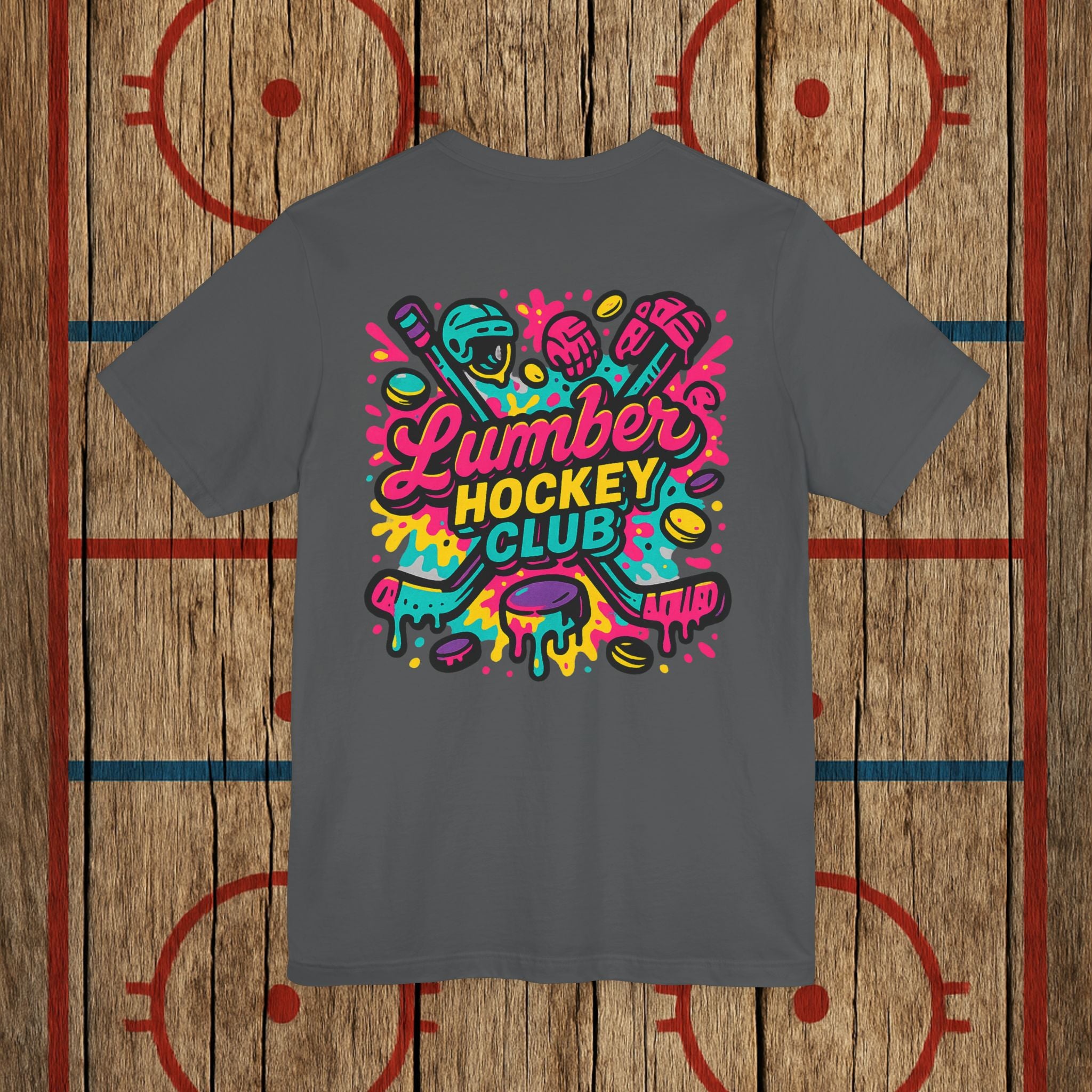 Lumber Hockey Club Neon Drip Shirt – Retro 90s Street Style Hockey Tee T-Shirt