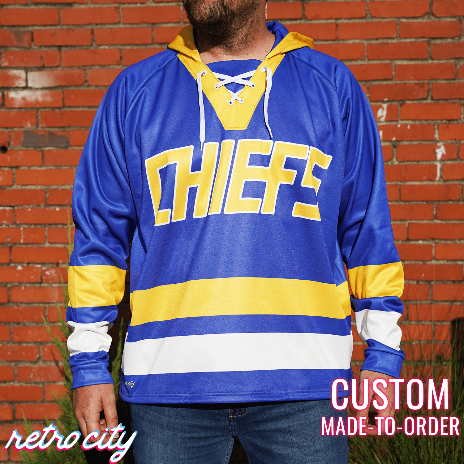 Charlestown Chiefs Slap Shot Custom Lace-Up Hockey Hoodie Sweater Hoodie