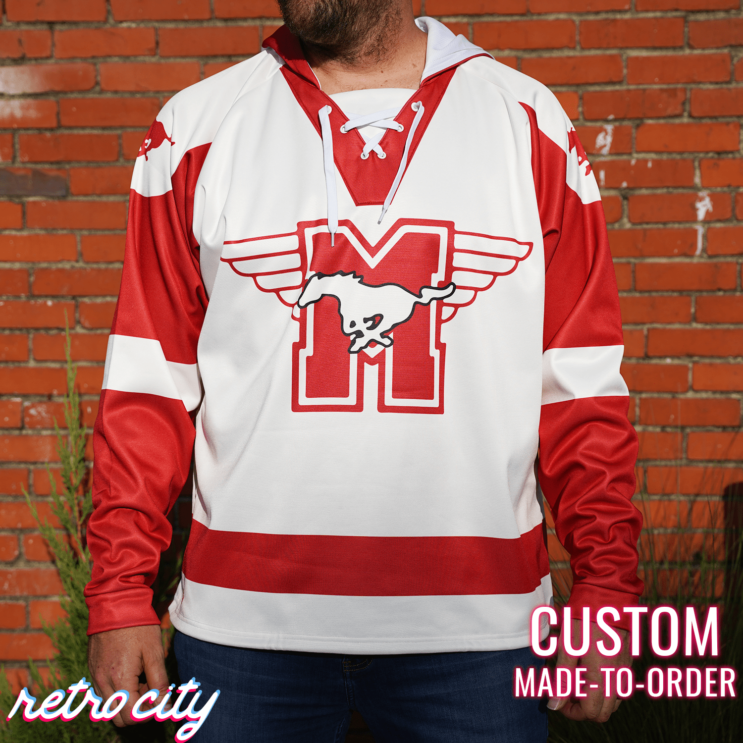 Hamilton Mustangs Youngblood Custom Lace-Up Hockey Hoodie Sweater Hoodie