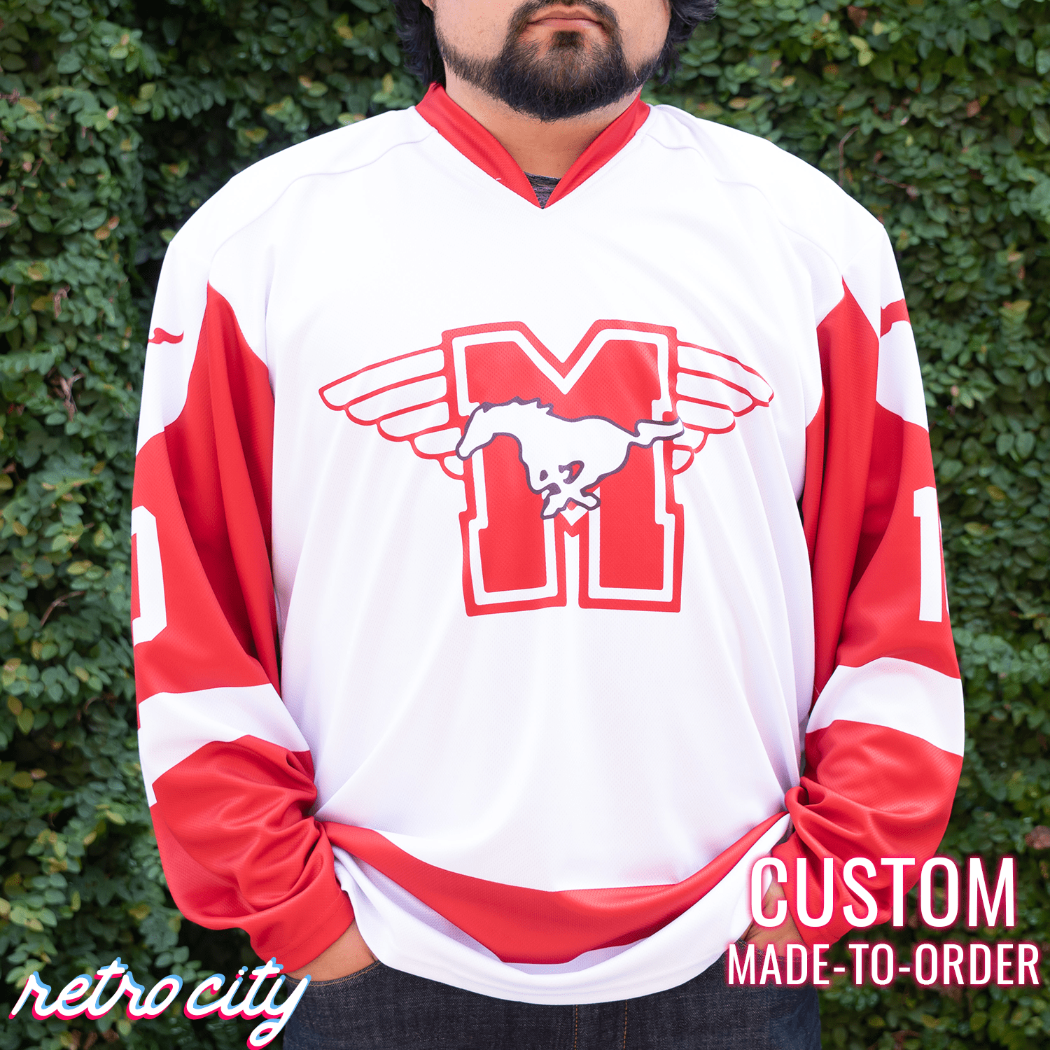 Dean Youngblood Hamilton Mustangs Custom Hockey Jersey – by Retro City Threads Hockey Jersey