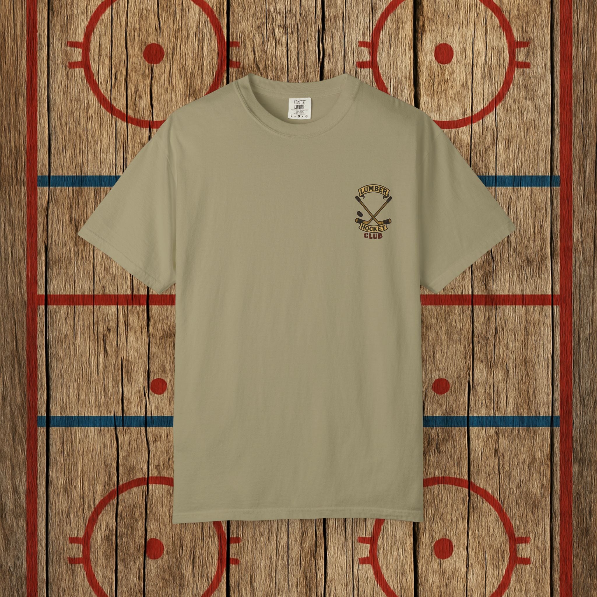 Support Local Hockey | Lumber Hockey Club Unisex Tee T-Shirt Khaki