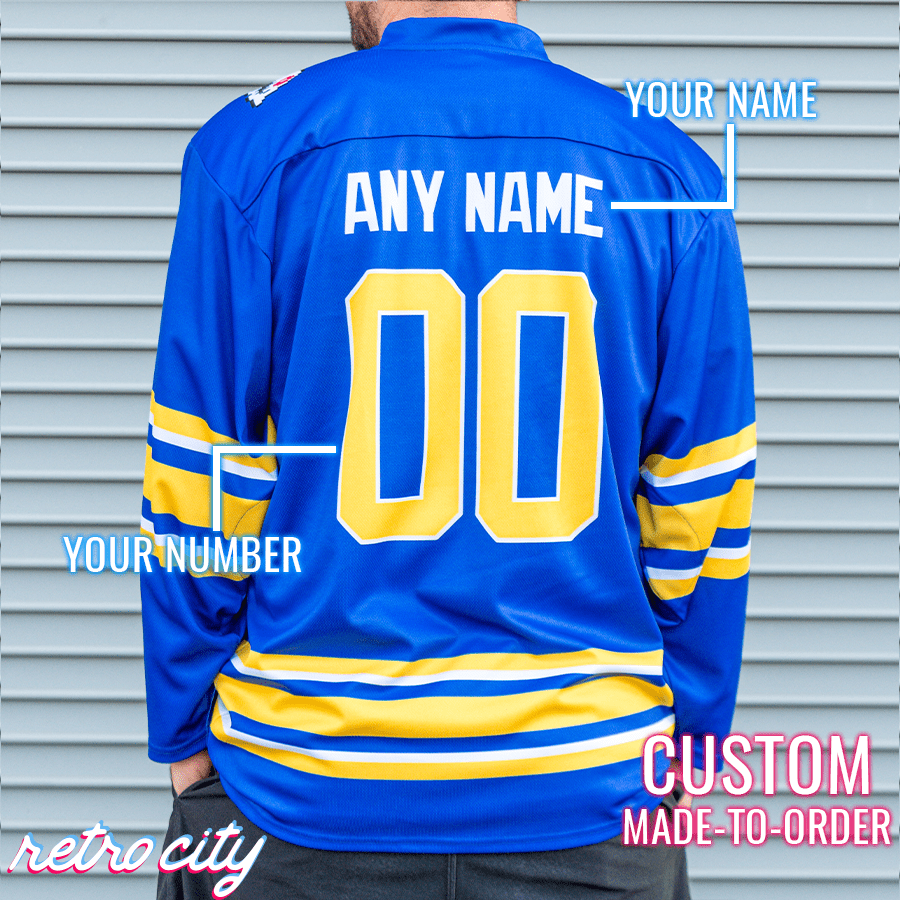 'Buffalo Bobbles' Buffalo Sabres Bubble Bobble 8-Bit Custom Hockey Jersey Hockey Jersey