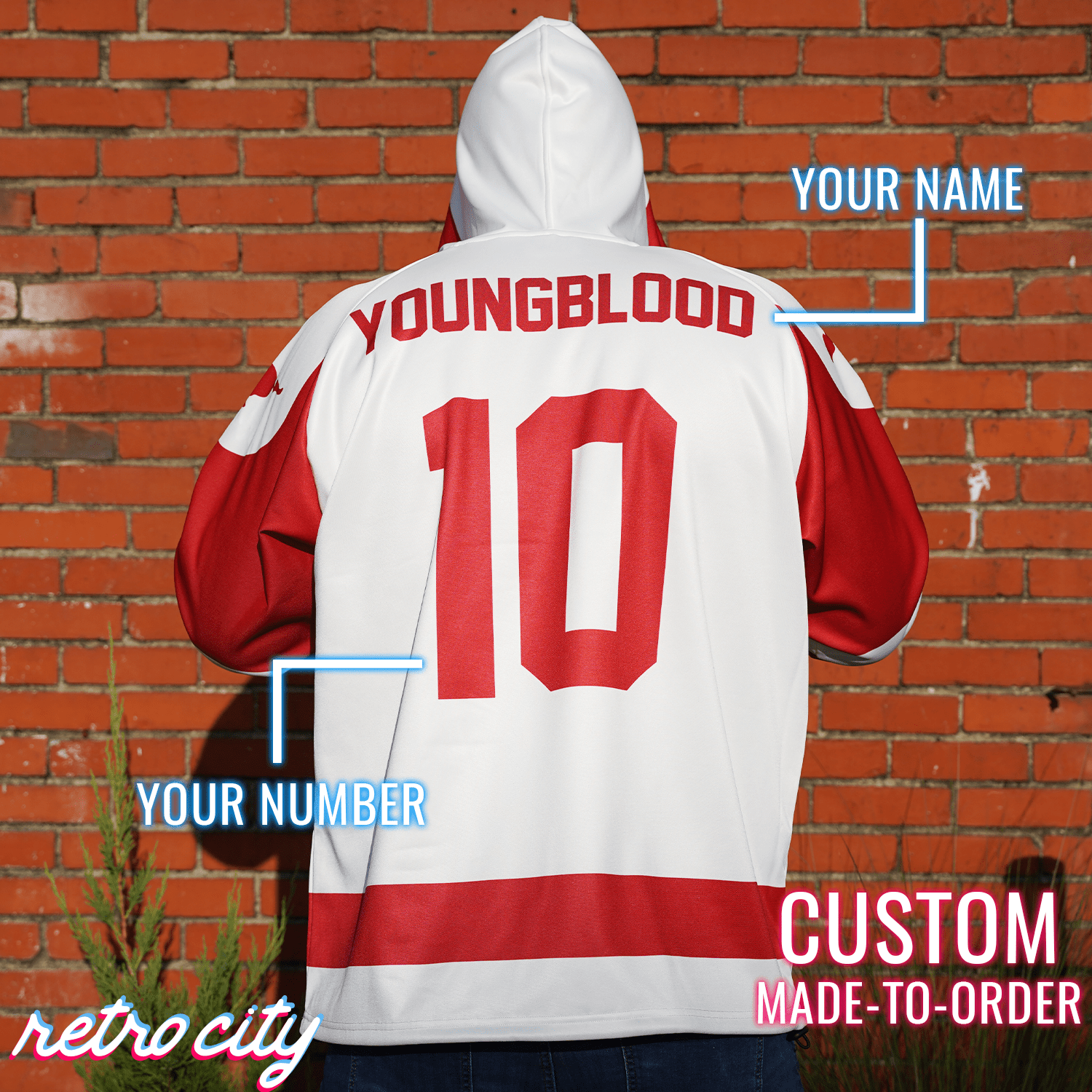 Hamilton Mustangs Youngblood Custom Lace-Up Hockey Hoodie Sweater Hoodie