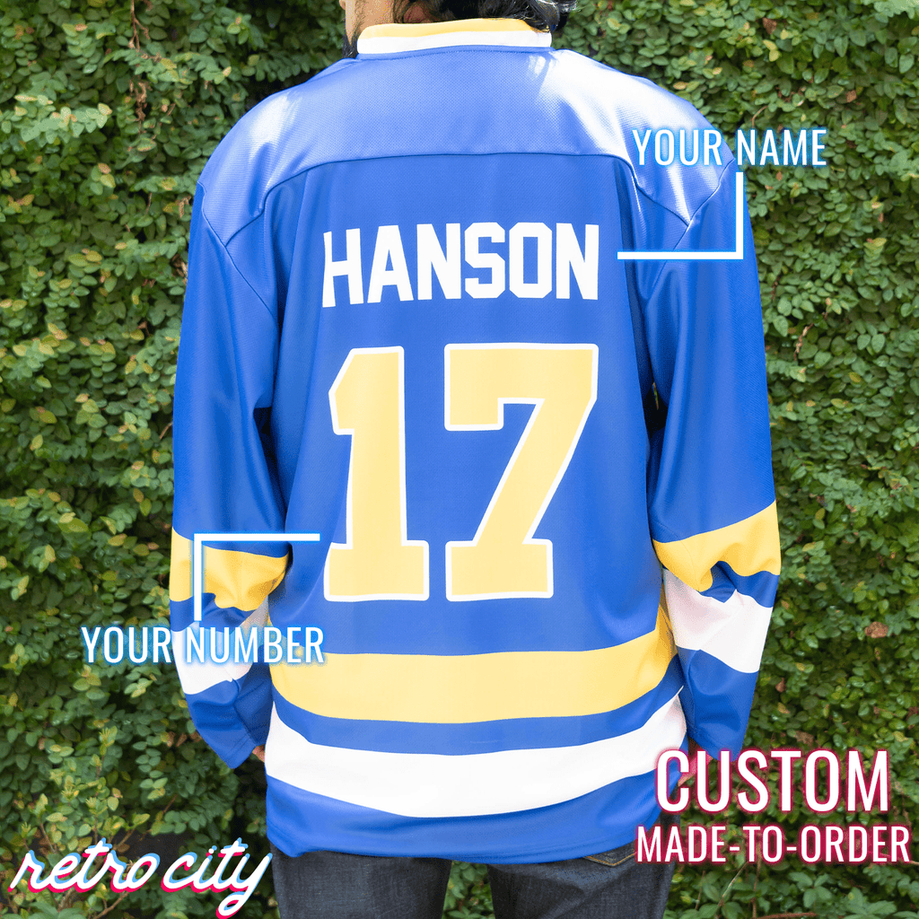 Charlestown Chiefs Custom Hockey Jersey – from Slap Shot By Retro City Threads Hockey Jersey