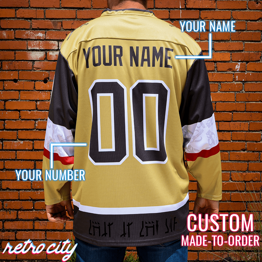Mando Bounty Hunter Hockey Jersey Sweater (Gold) Hockey Jersey