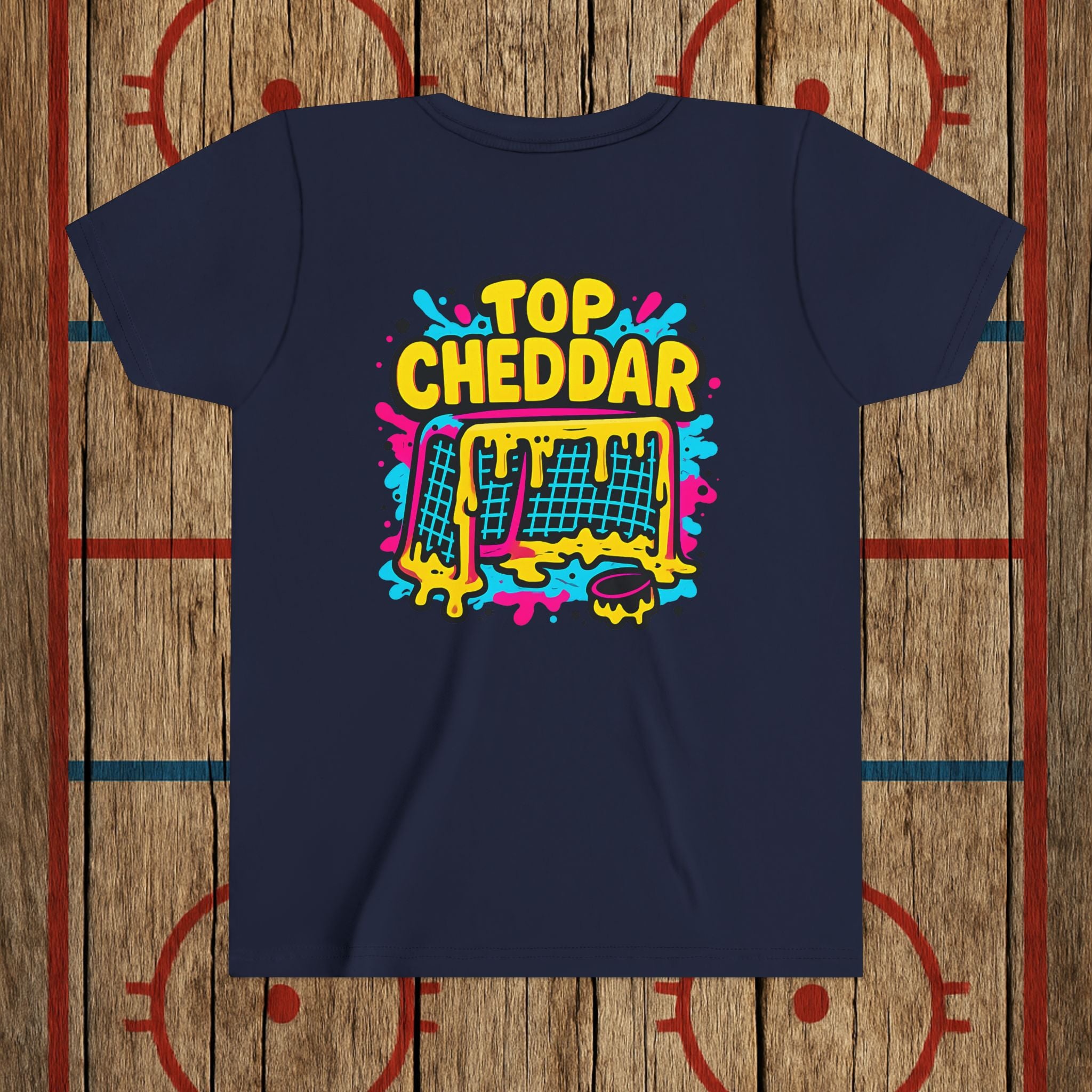 Youth Top Cheddar Hockey T-Shirt – Funny Kids Hockey Shirt for Snipers and Rink Rats Kids clothes