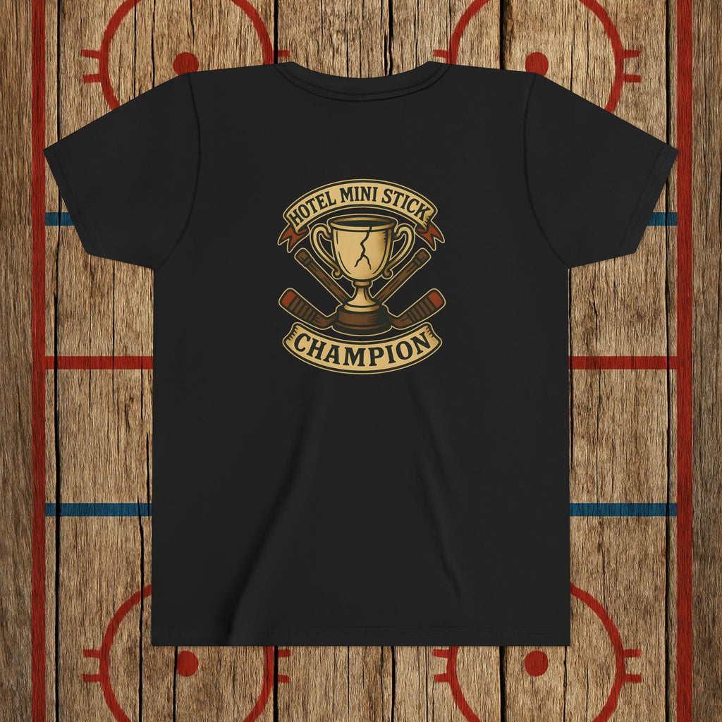 Youth “Hotel Mini Stick Champion” Tee Kids clothes