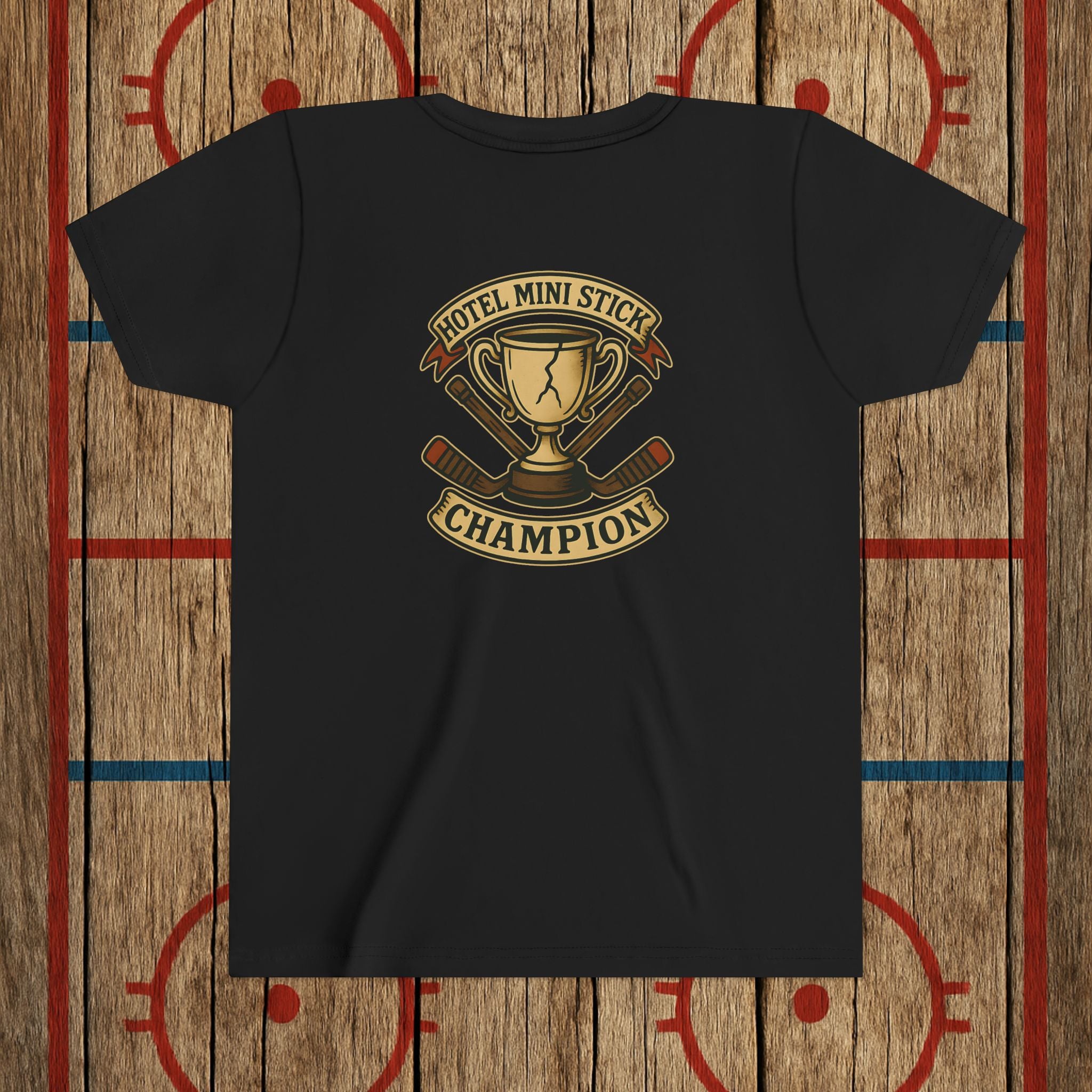 Youth “Hotel Mini Stick Champion” Tee Kids clothes