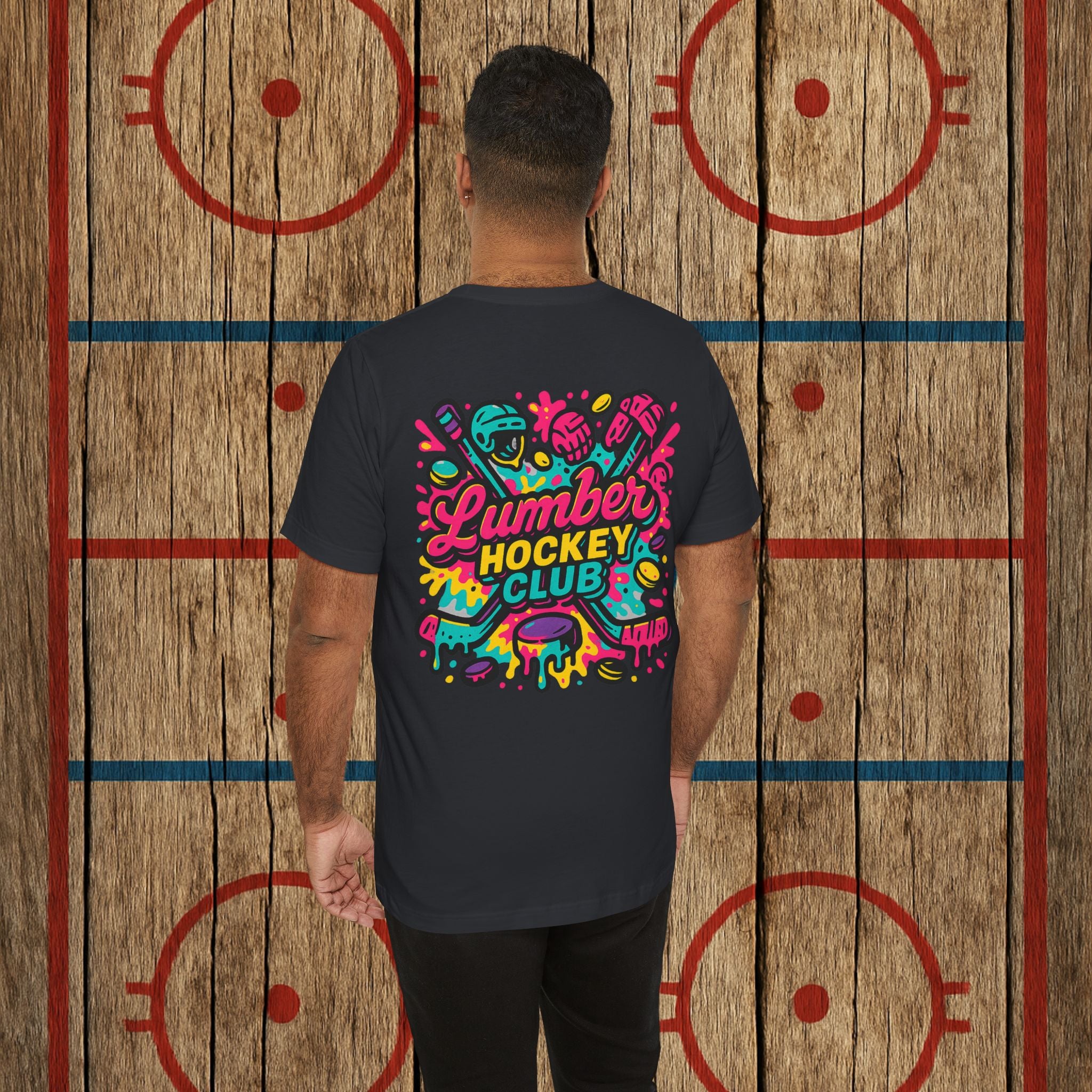 Lumber Hockey Club Neon Drip Shirt – Retro 90s Street Style Hockey Tee T-Shirt