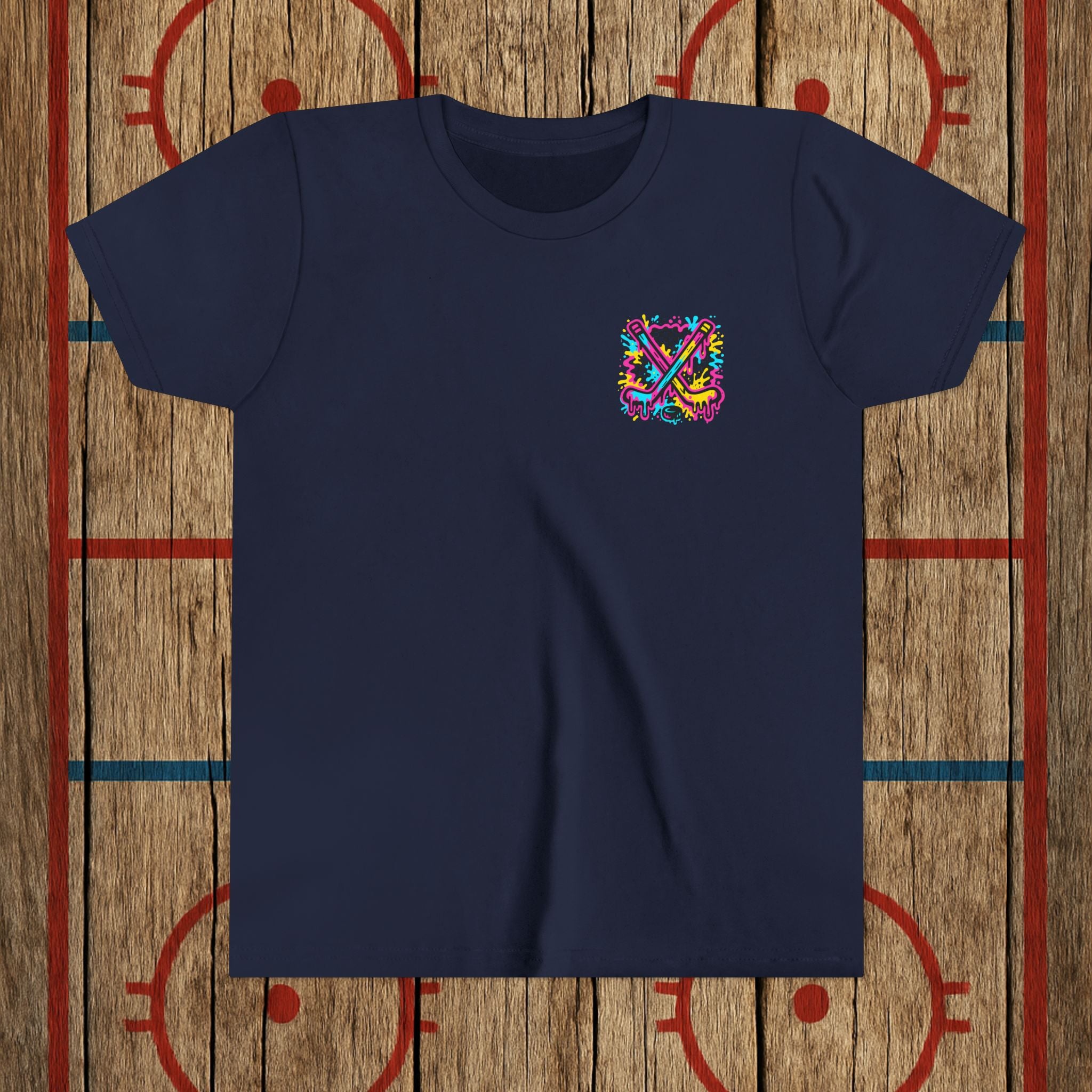 Youth Top Cheddar Hockey T-Shirt – Funny Kids Hockey Shirt for Snipers and Rink Rats Kids clothes Navy