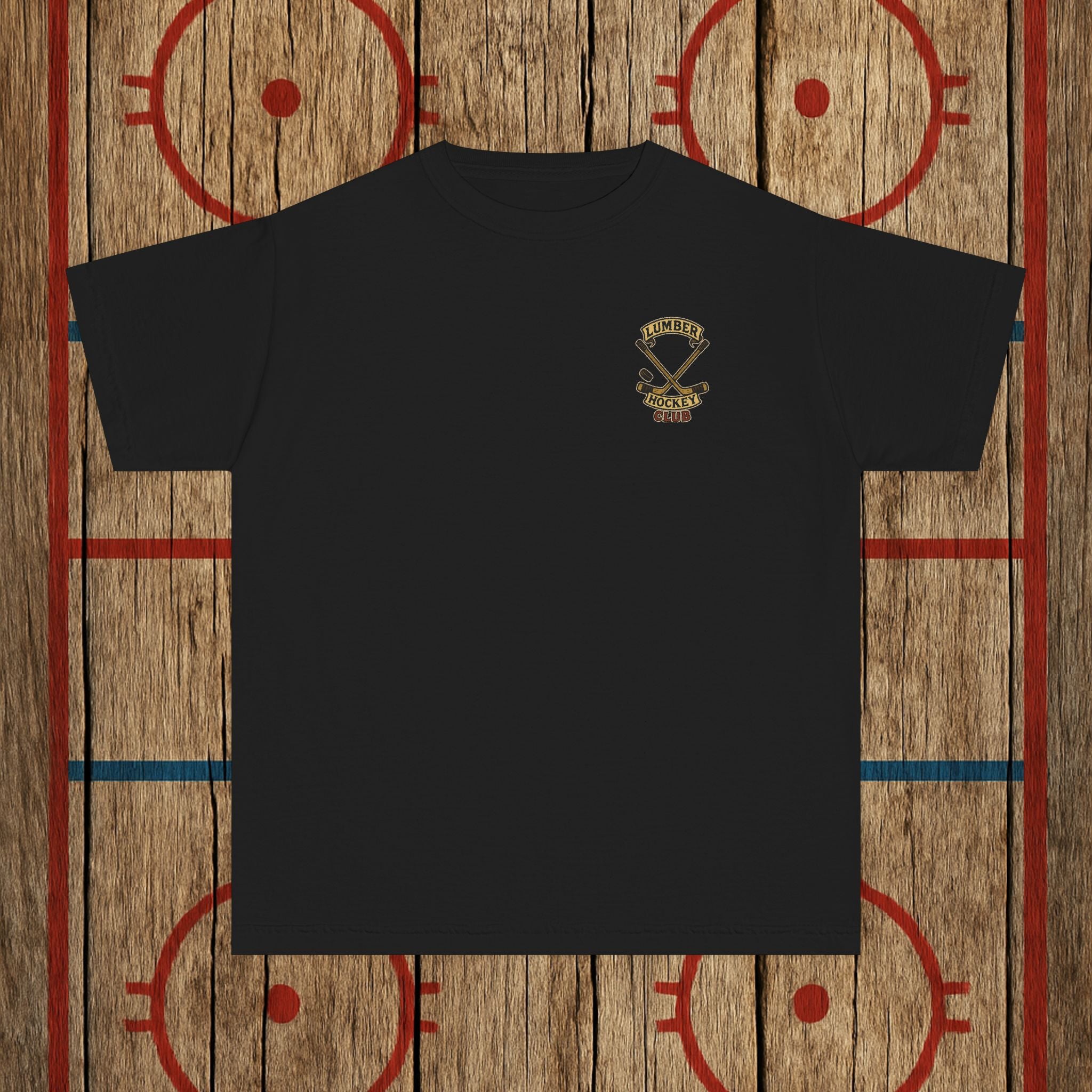 Support Local Hockey | Lumber Hockey Club Youth Tee Kids clothes Black