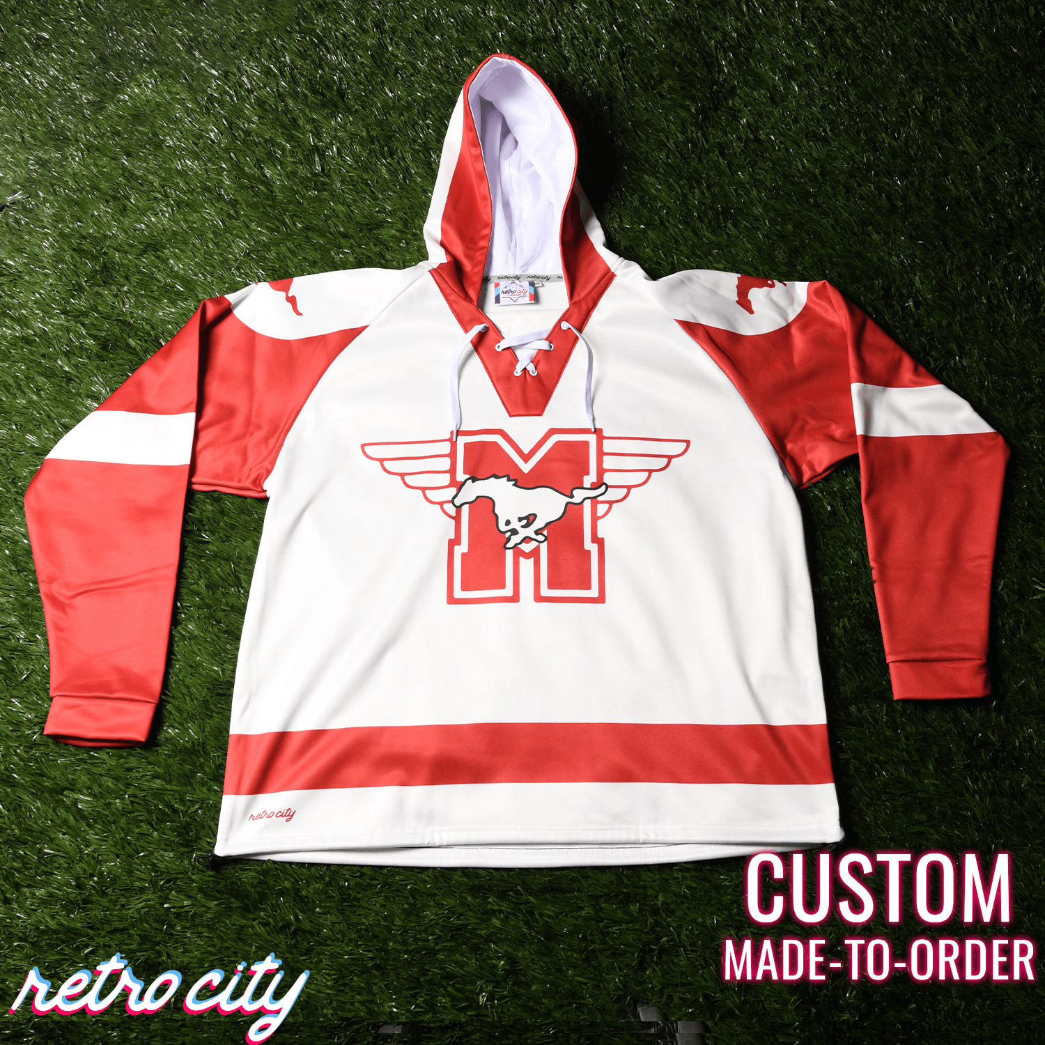 Hamilton Mustangs Youngblood Custom Lace-Up Hockey Hoodie Sweater Hoodie