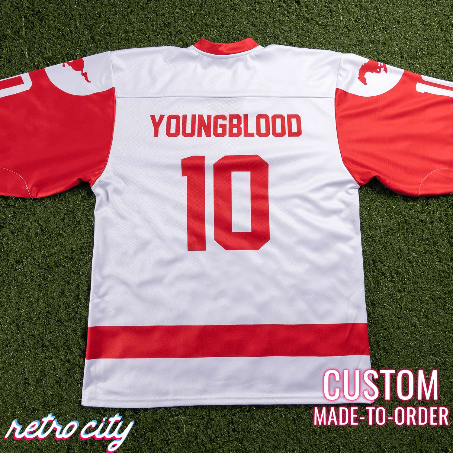 Dean Youngblood Hamilton Mustangs Custom Hockey Jersey – by Retro City Threads Hockey Jersey
