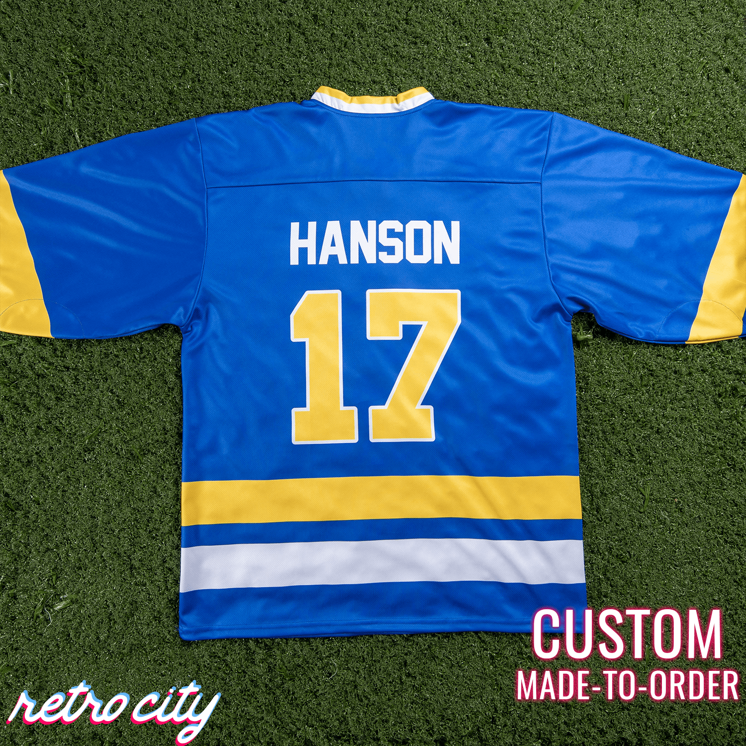 Charlestown Chiefs Custom Hockey Jersey – from Slap Shot By Retro City Threads Hockey Jersey