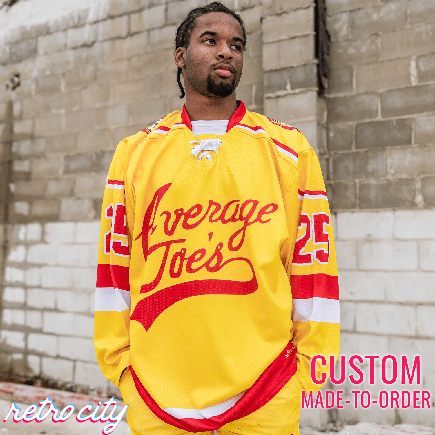 Average Joe’s Gym Dodgeball Lace-Up Hockey Jersey – by Retro City Threads Hockey Jersey