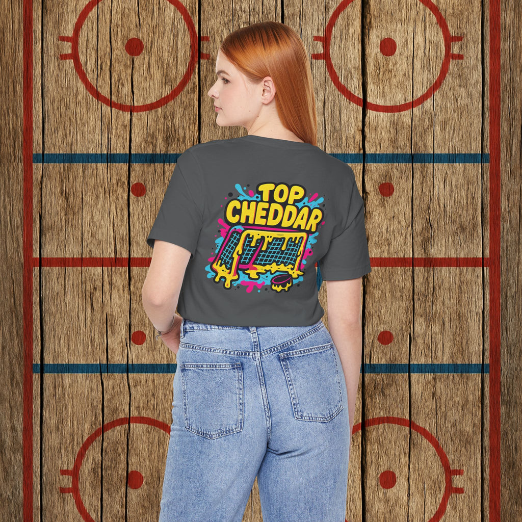 Top Cheddar Hockey T-Shirt – Funny Adult Sniper Shirt for Hockey Players and Fans T-Shirt