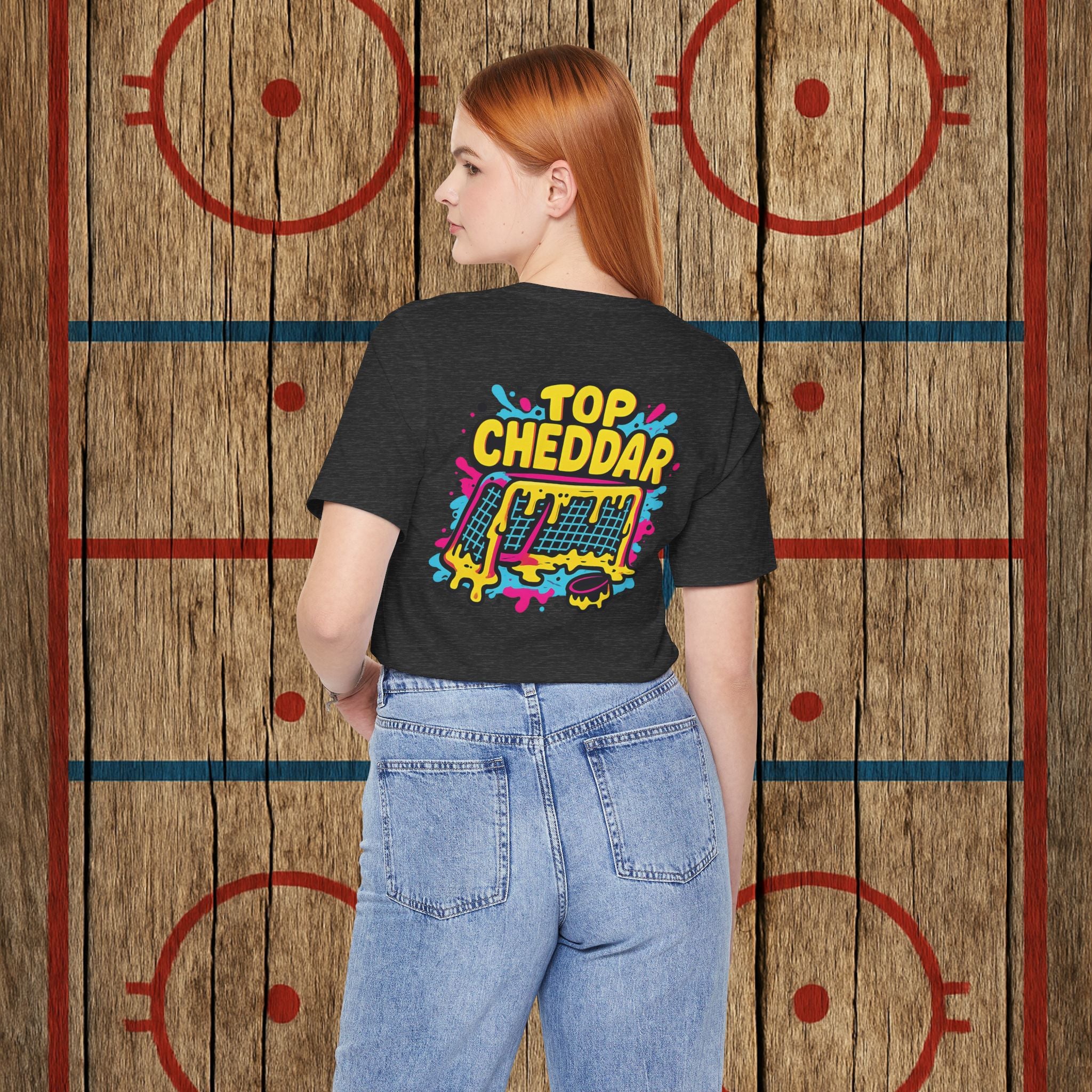 Top Cheddar Hockey T-Shirt – Funny Adult Sniper Shirt for Hockey Players and Fans T-Shirt
