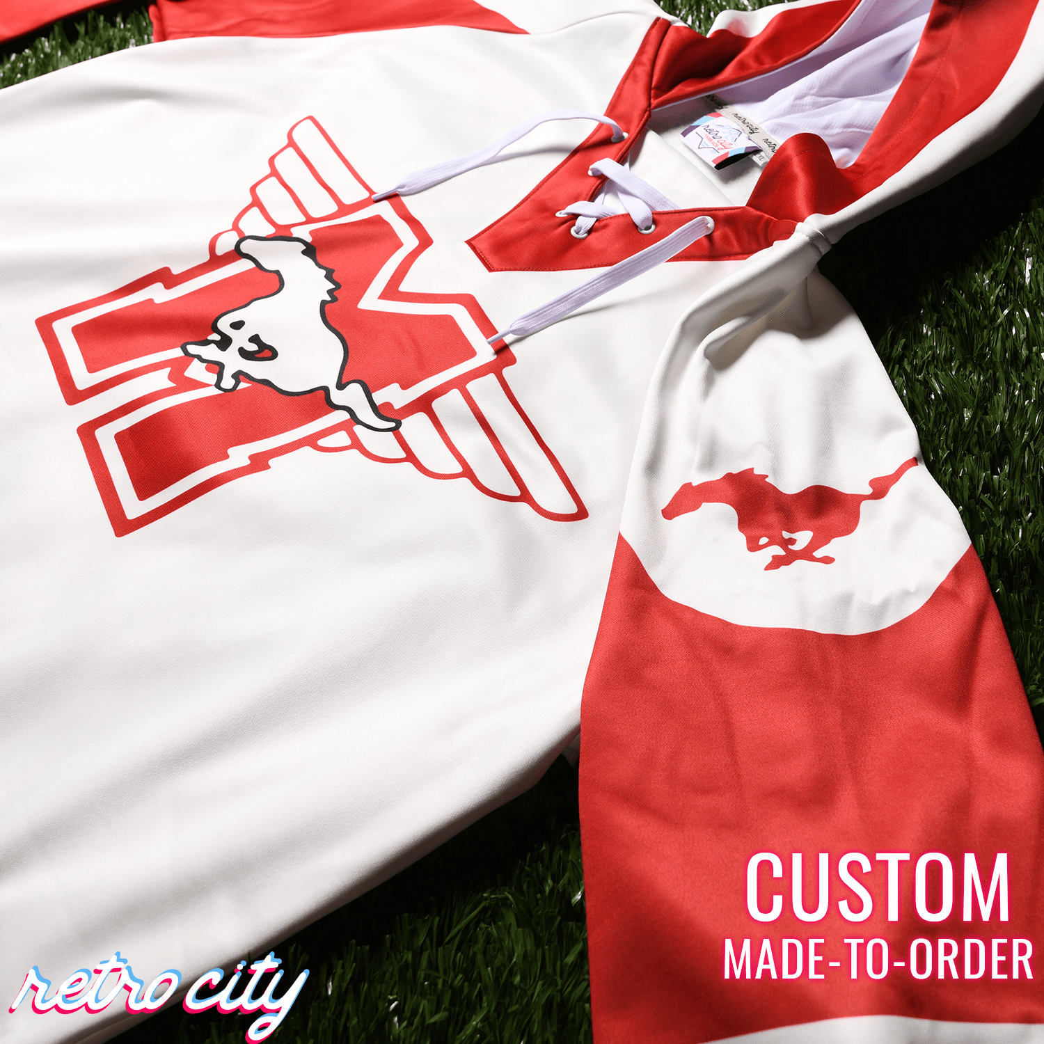 Hamilton Mustangs Youngblood Custom Lace-Up Hockey Hoodie Sweater Hoodie