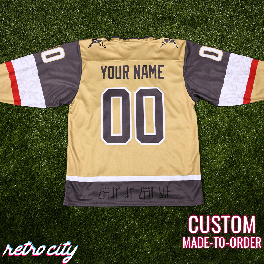 Mando Bounty Hunter Hockey Jersey Sweater (Gold) Hockey Jersey