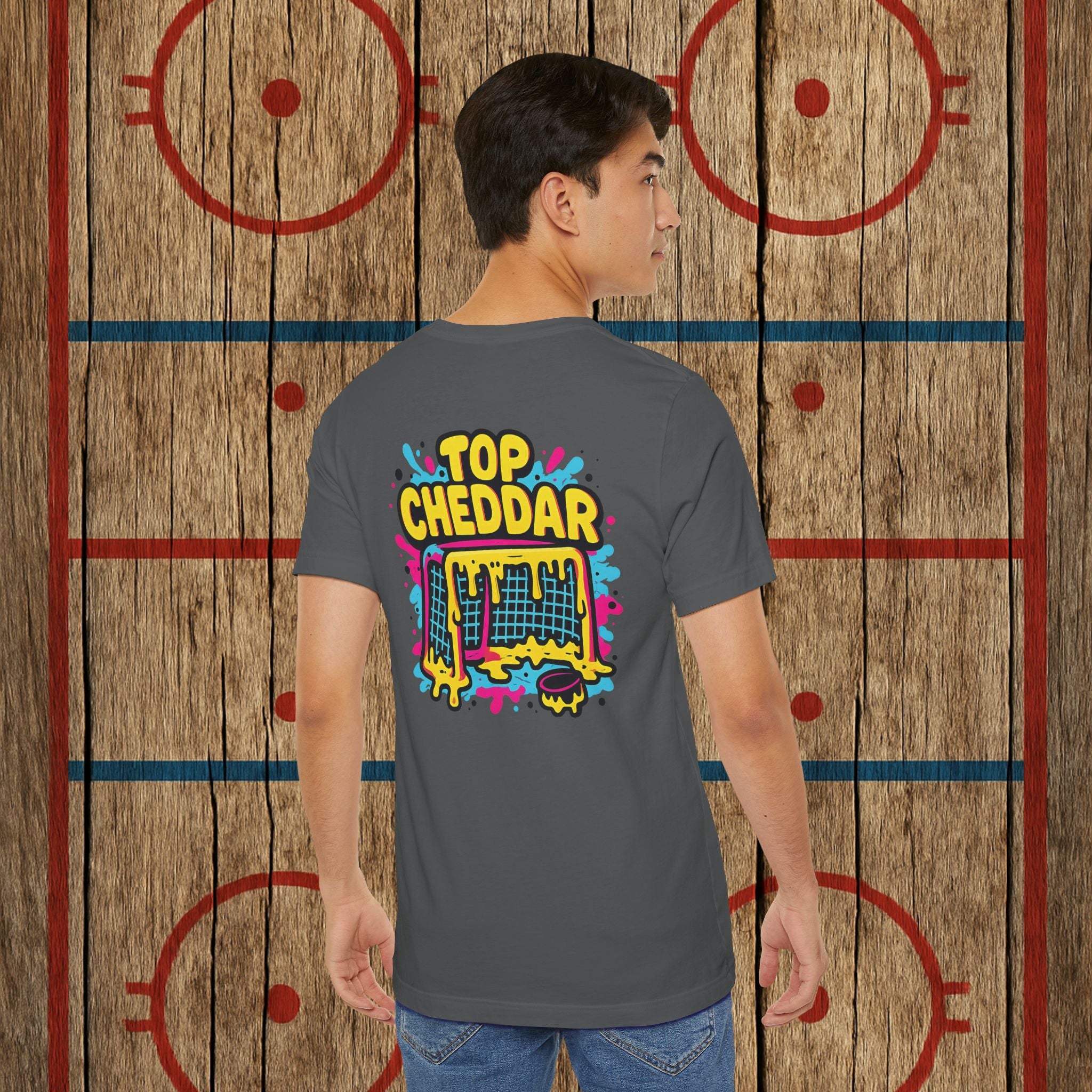 Top Cheddar Hockey T-Shirt – Funny Adult Sniper Shirt for Hockey Players and Fans T-Shirt