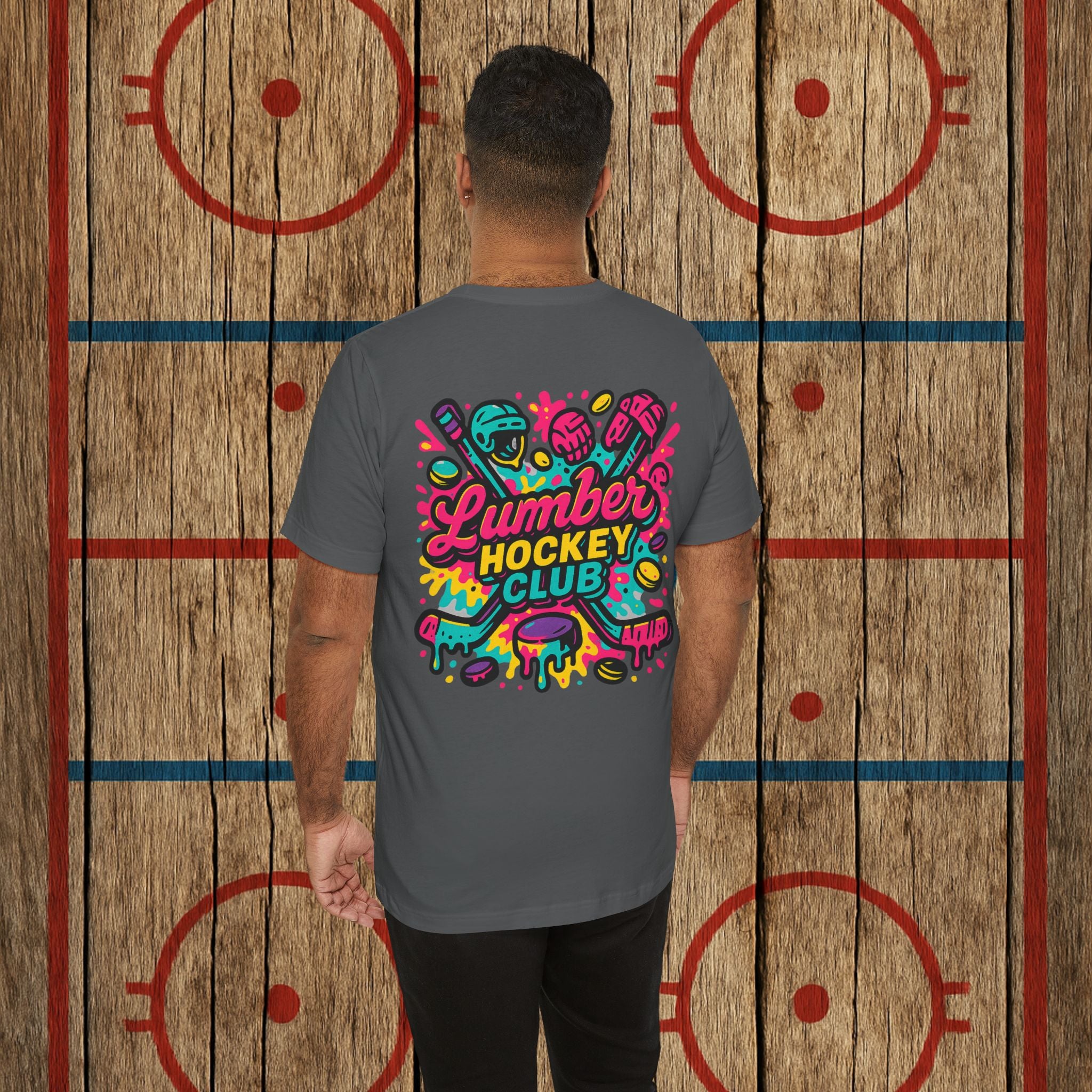 Lumber Hockey Club Neon Drip Shirt – Retro 90s Street Style Hockey Tee T-Shirt