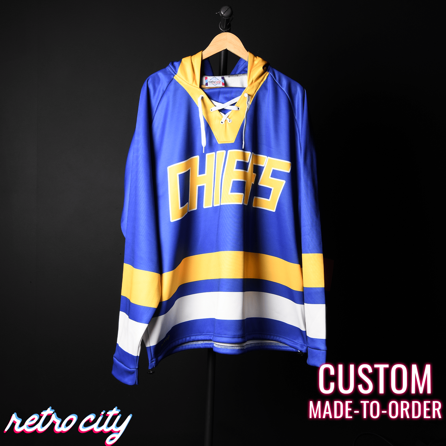 Charlestown Chiefs Slap Shot Custom Lace-Up Hockey Hoodie Sweater Hoodie