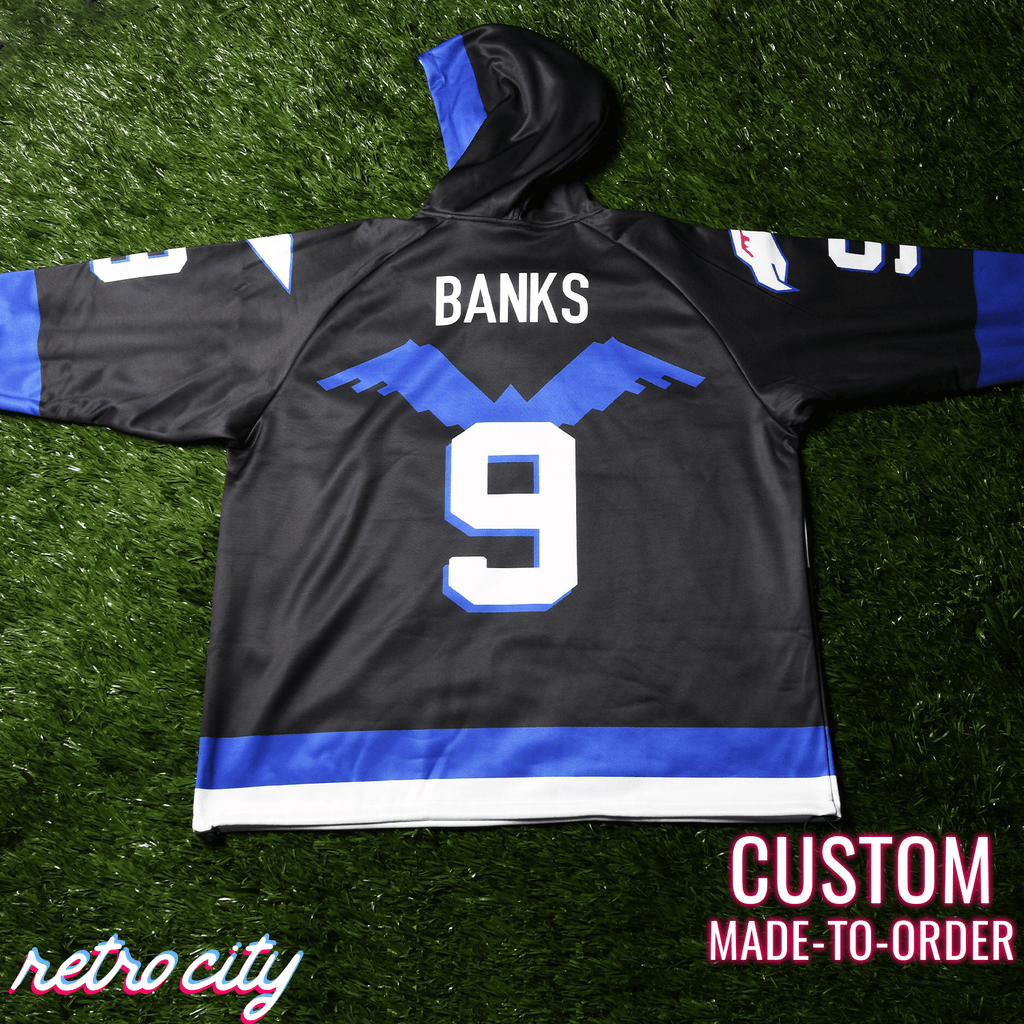 Hawks The Mighty Ducks Custom Lace-Up Hockey Hoodie Sweater – by Retro City Threads Hoodie
