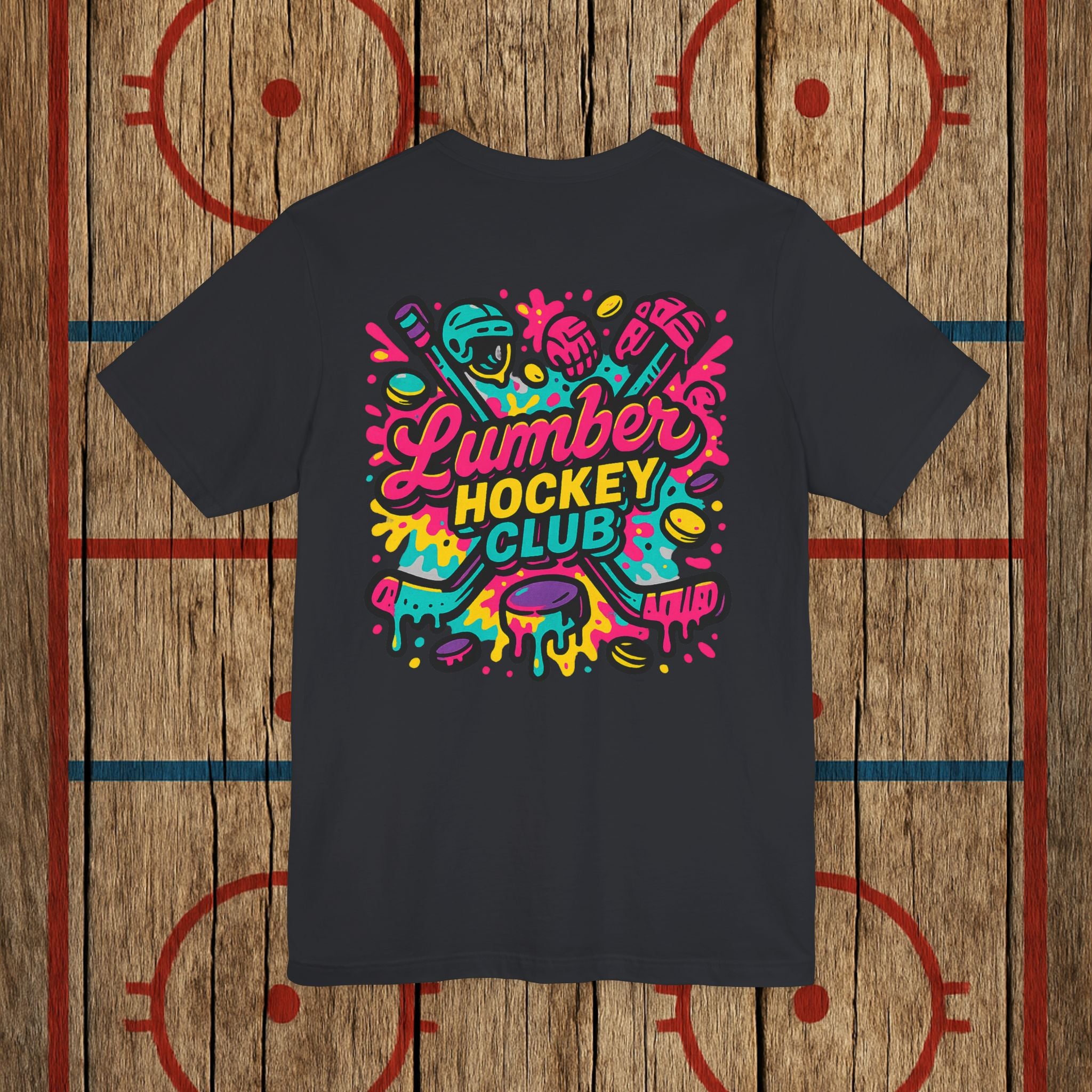 Lumber Hockey Club Neon Drip Shirt – Retro 90s Street Style Hockey Tee T-Shirt