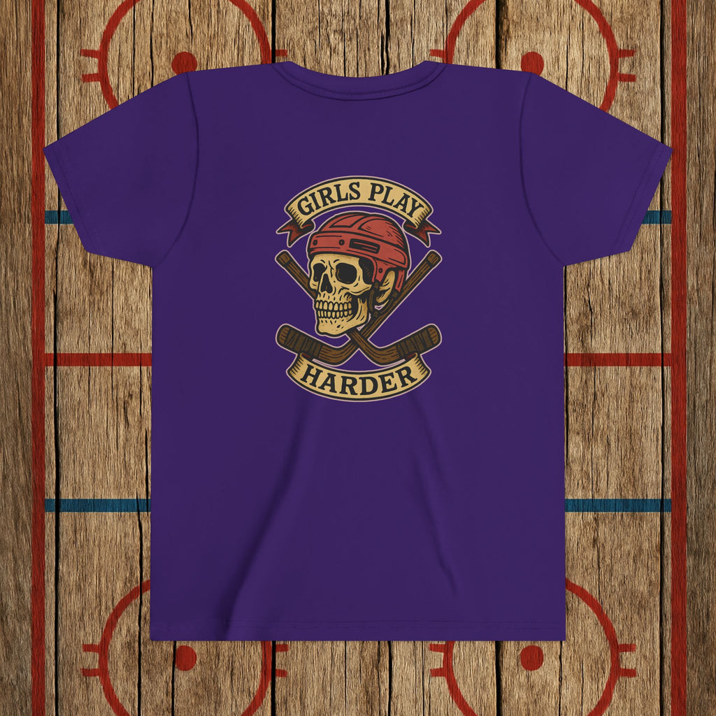 Youth "Girls Play Harder” Tee Kids clothes Team Purple