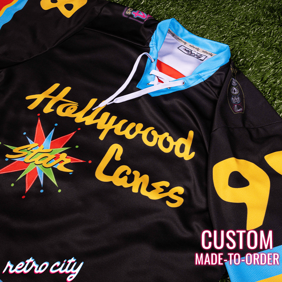 Big Lebowski 'Hollywood Star Lanes' Lace-Up Hockey Jersey Sweater Hockey Jersey