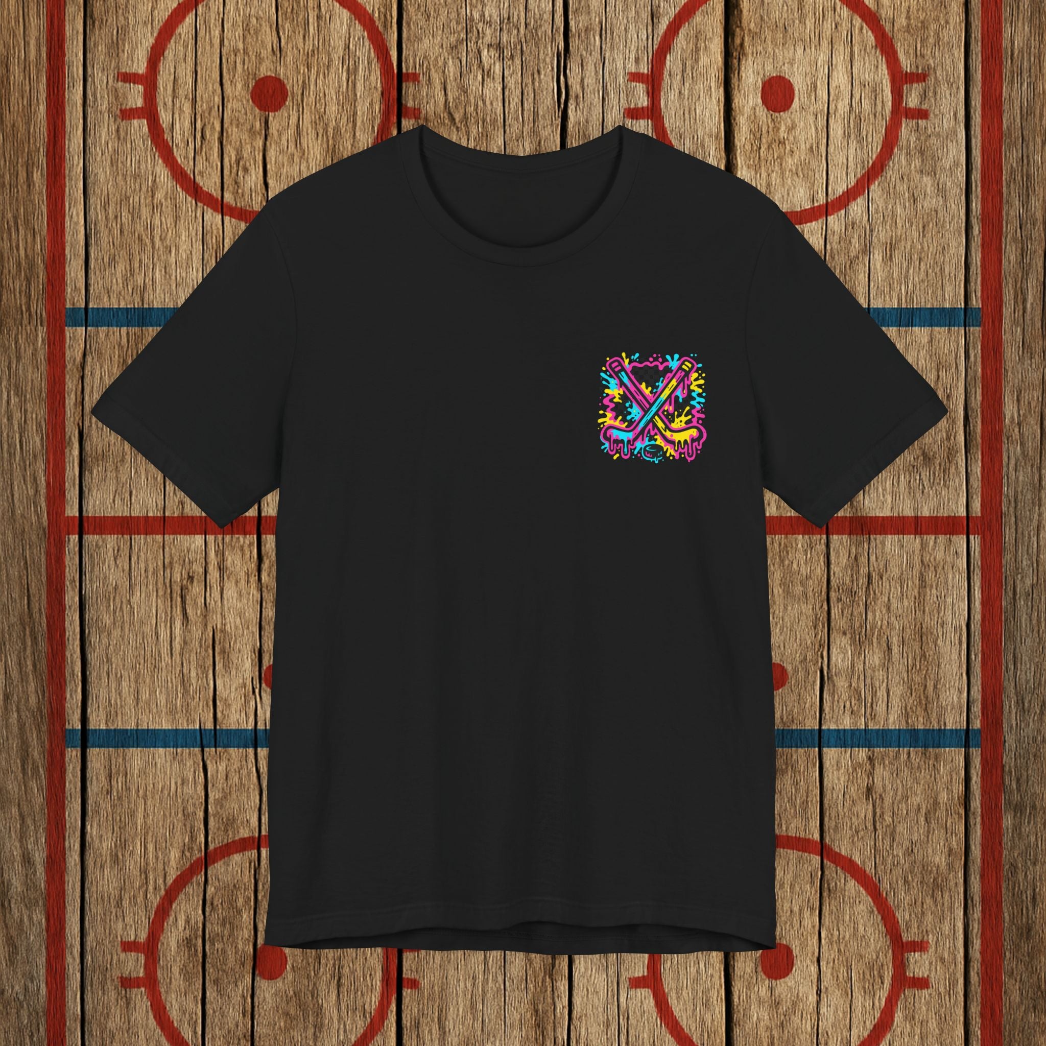 Lumber Hockey Club Neon Drip Shirt – Retro 90s Street Style Hockey Tee T-Shirt
