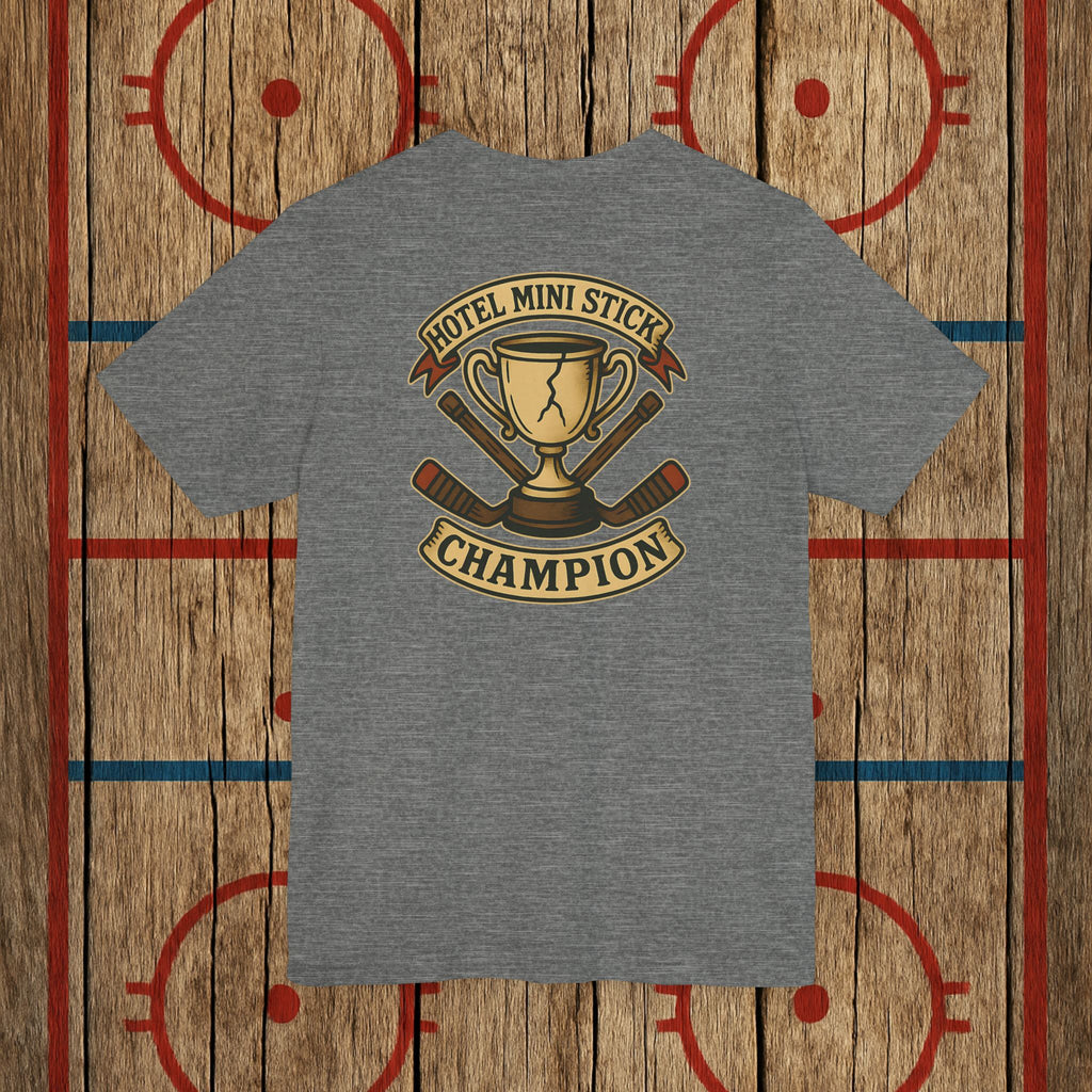 “Hotel Mini Stick Champion” Adult Tee T-Shirt Deep Heather