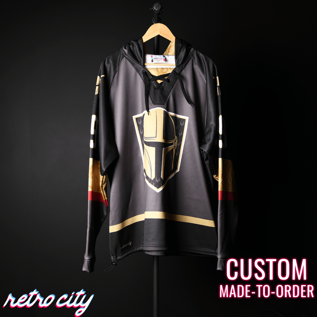 Mando Bounty Hunter Custom Lace-Up Hockey Hoodie Sweater Hoodie