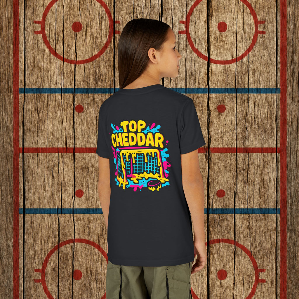 Youth Top Cheddar Hockey T-Shirt – Funny Kids Hockey Shirt for Snipers and Rink Rats Kids clothes