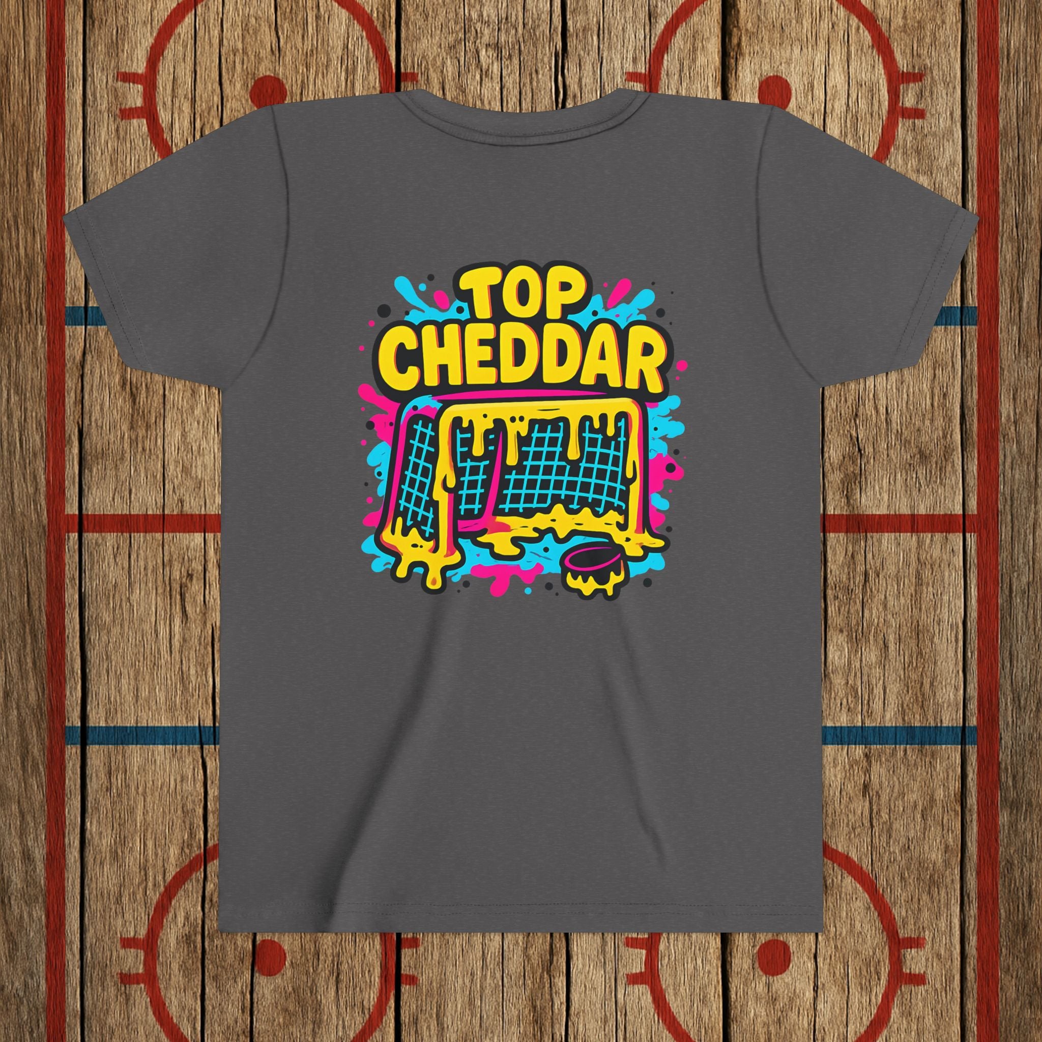 Youth Top Cheddar Hockey T-Shirt – Funny Kids Hockey Shirt for Snipers and Rink Rats Kids clothes