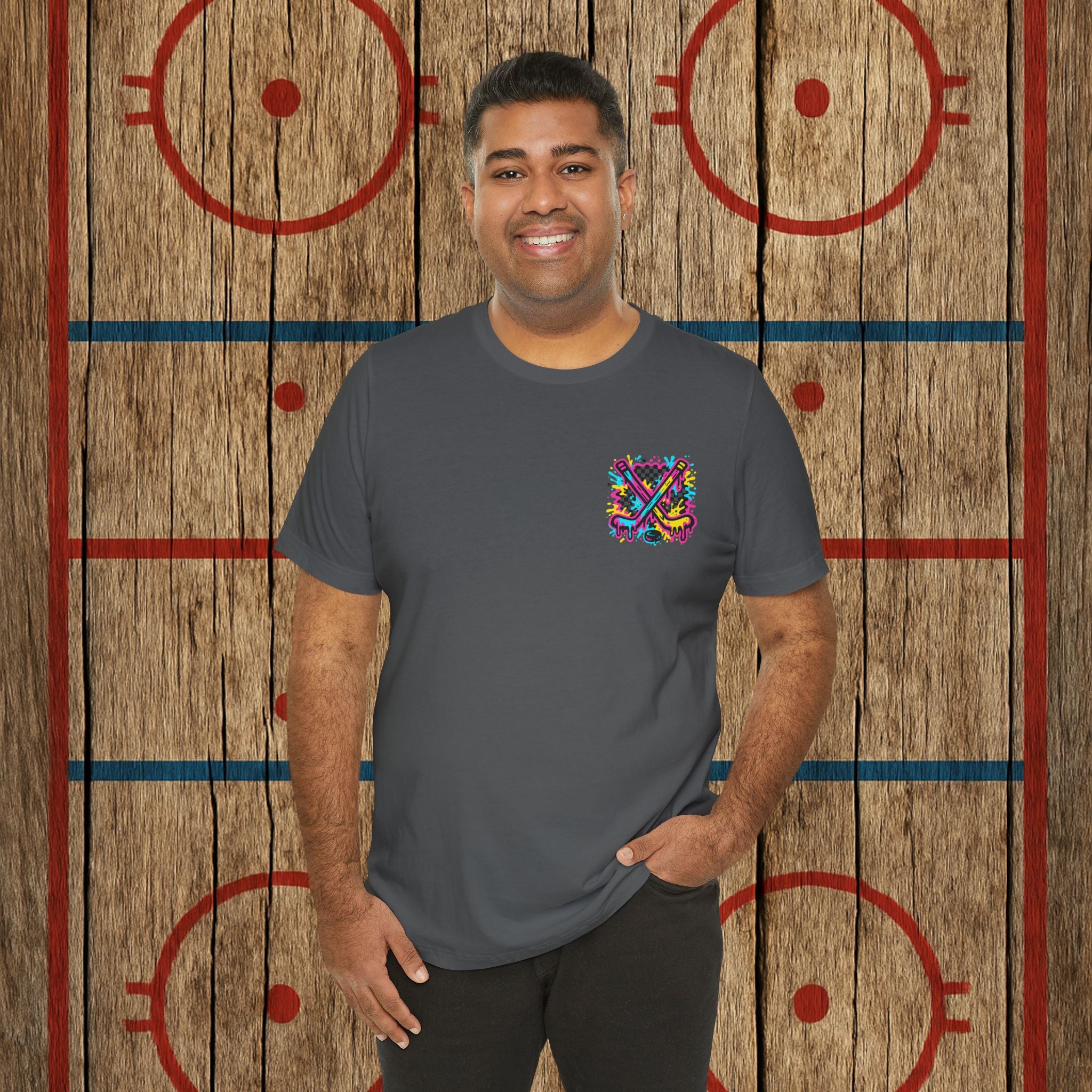 Lumber Hockey Club Neon Drip Shirt – Retro 90s Street Style Hockey Tee T-Shirt