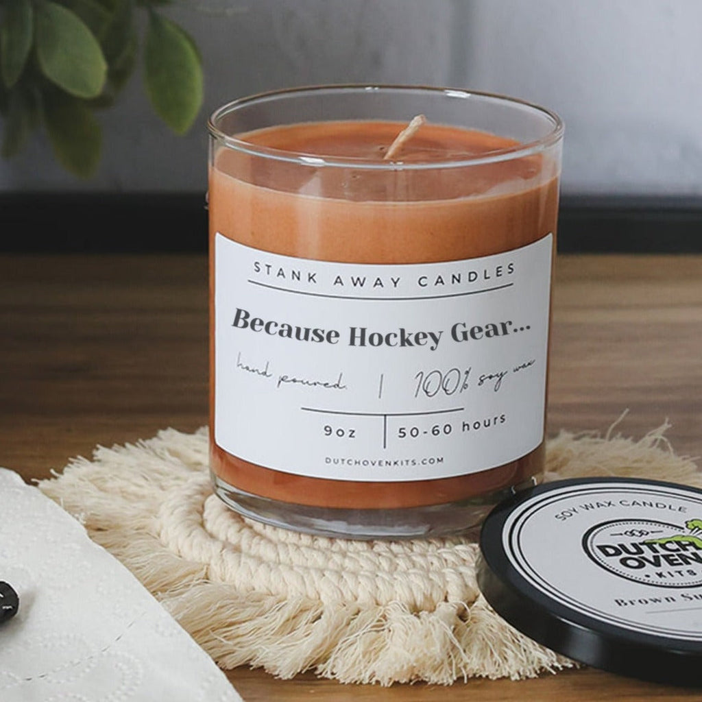 Because Hockey Gear - Natural Soy Wax Candle Soy Wax Candles Brown Sugar & Fig