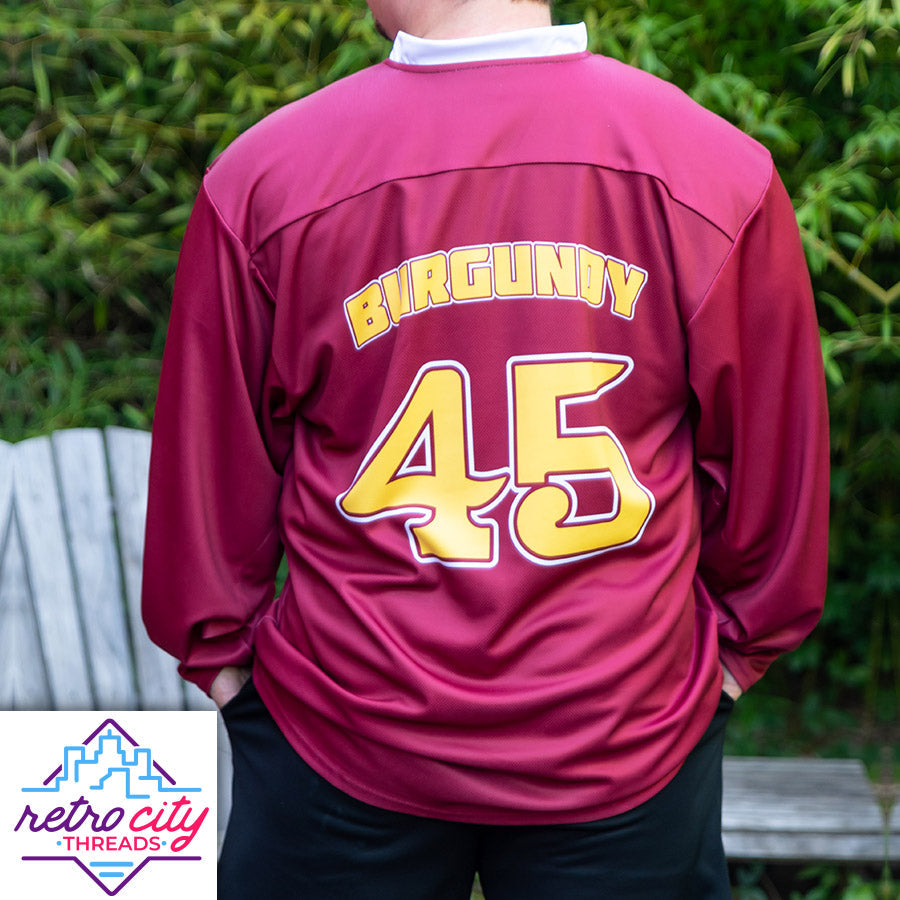 Anchorman Ron Burgundy Channel 4 News Team Custom Hockey Jersey – by Retro City Threads Hockey Jersey