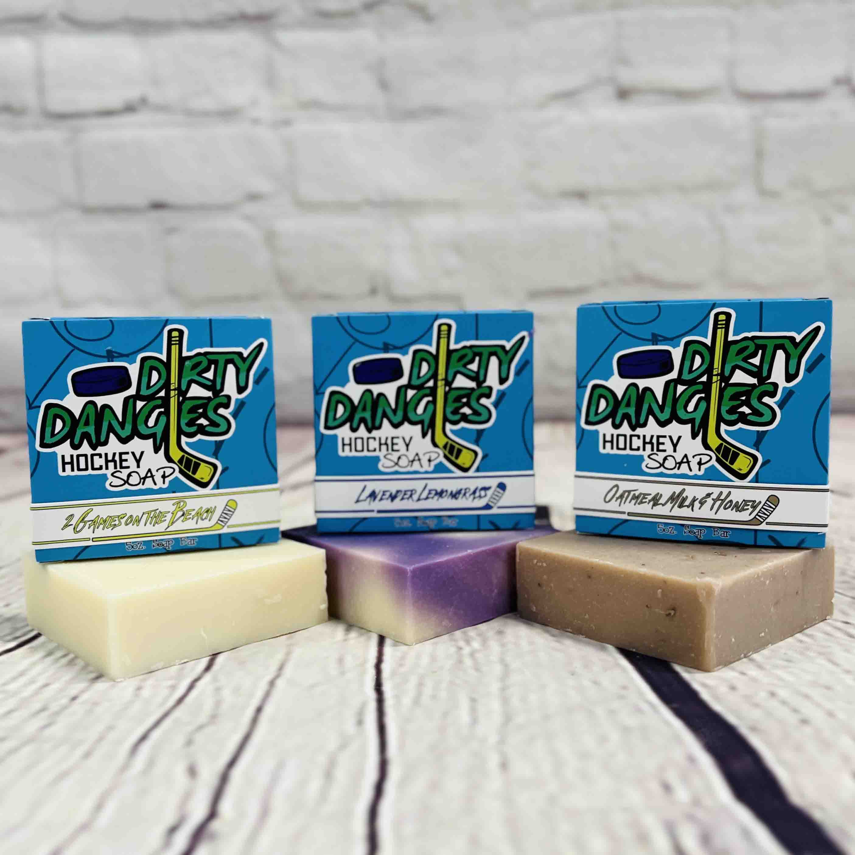 3 Pack Bundles - Dirty Dangles Hockey Soap Bars Natural Soap Bar Ferda Girls Bundle